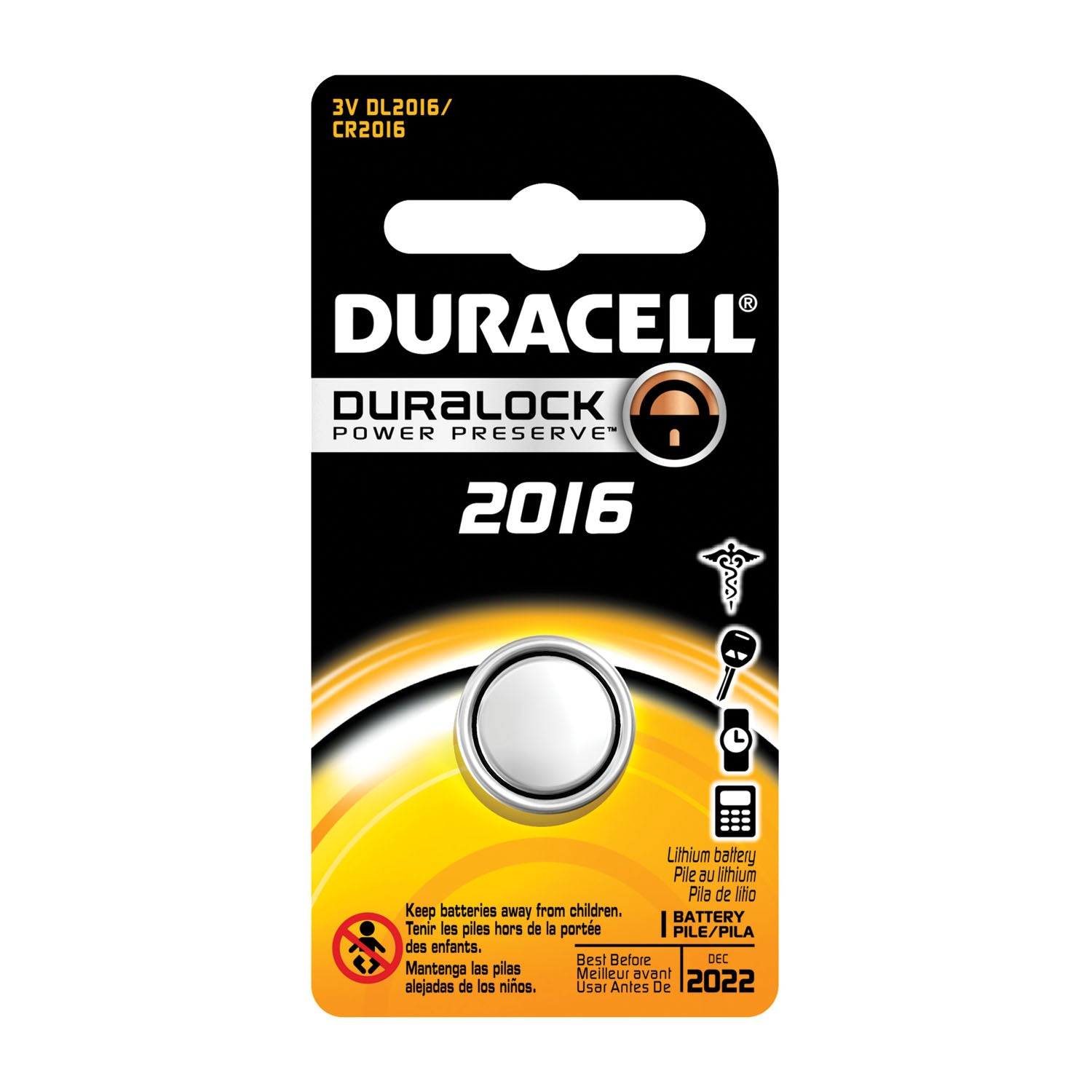DL2016BPK - Duracell - Battery, Lithium, Size DL2016, 3V, 6/bx (UPC# 66175) (HAZMAT Fees Apply, cannot ship via Air or to AK, GU, HI, MP, PR, VI) (Products are not for Private Household Markets; Products cannot be sold on Amazon.com or any other 3rd part