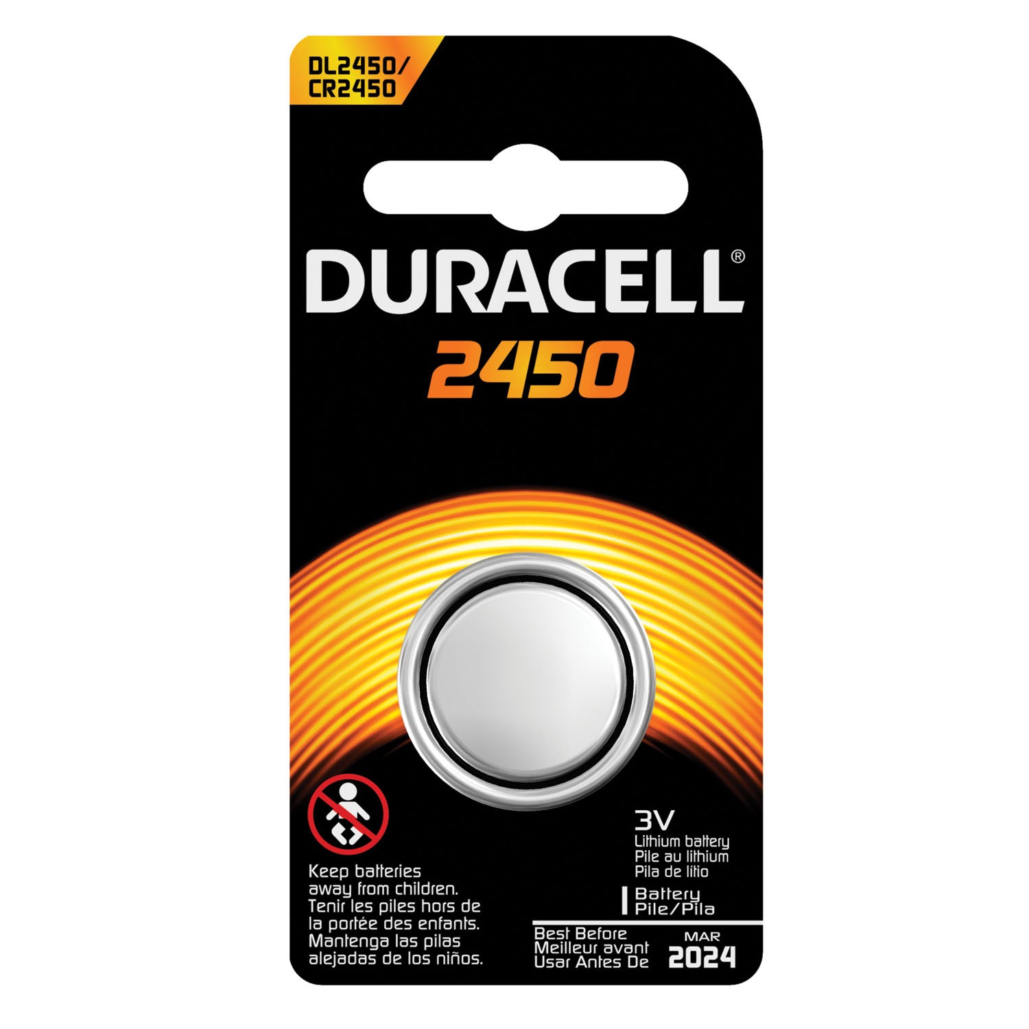 DL2450BPK - Duracell - Battery, Lithium, Size DL2450, 3V, 6/bx (UPC# 66186) (HAZMAT Fees Apply, cannot ship via Air or to AK, GU, HI, MP, PR, VI) (Products are not for Private Household Markets; Products cannot be sold on Amazon.com or any other 3rd part