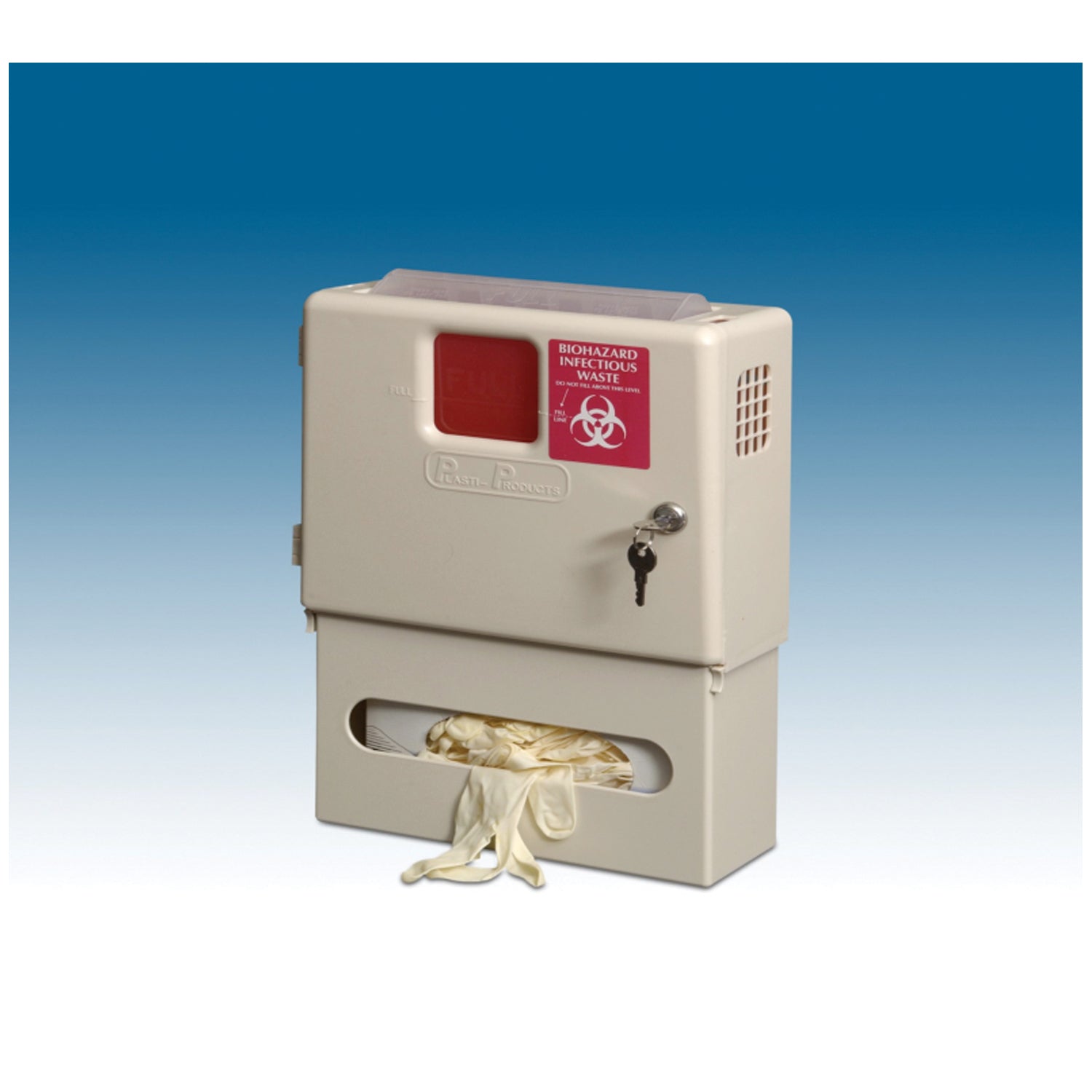 145002 - Plasti-Products, Inc. - Combo Pak, Includes: 1-5 Qt Sharps Container (#141020), 1-Locking Wall Cabinet (#143002), & 1-Glove Box (#144002), 1/cs (Item is on allocation. Supplie may be limited or there may be longer than normal lead times) , cs