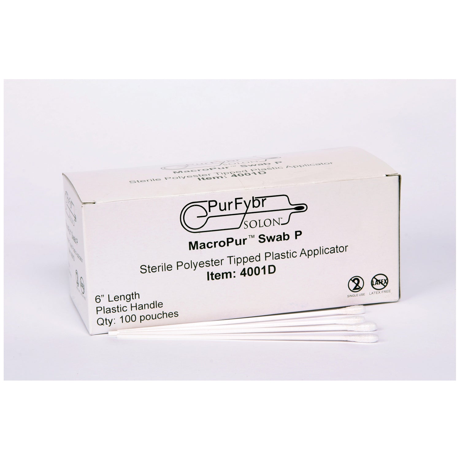 4001D - AMD-Medicom - Plastic Shaft Collection Swab, 6"L, Sterile, 1/pch, 100 pch/bx, 10 bx/cs , cs