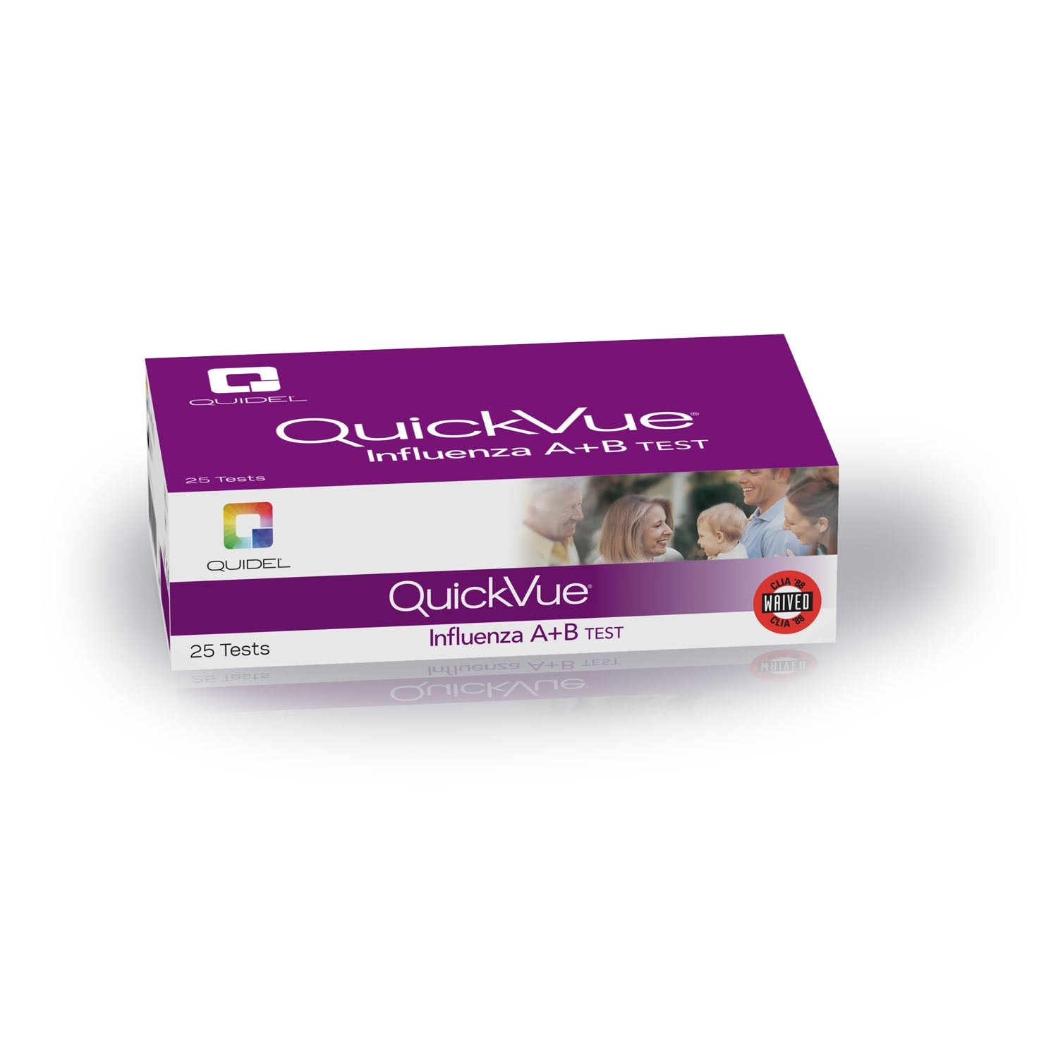 20183 - Quidel Corporation - QuickVue® 甲型和乙型流感檢測試劑盒,浸入式,可識別甲型、乙型或兩者兼有,雙色終點,CLIA豁免,每盒25次檢測(僅限美國大陸地區,包括阿拉斯加和夏威夷),kt