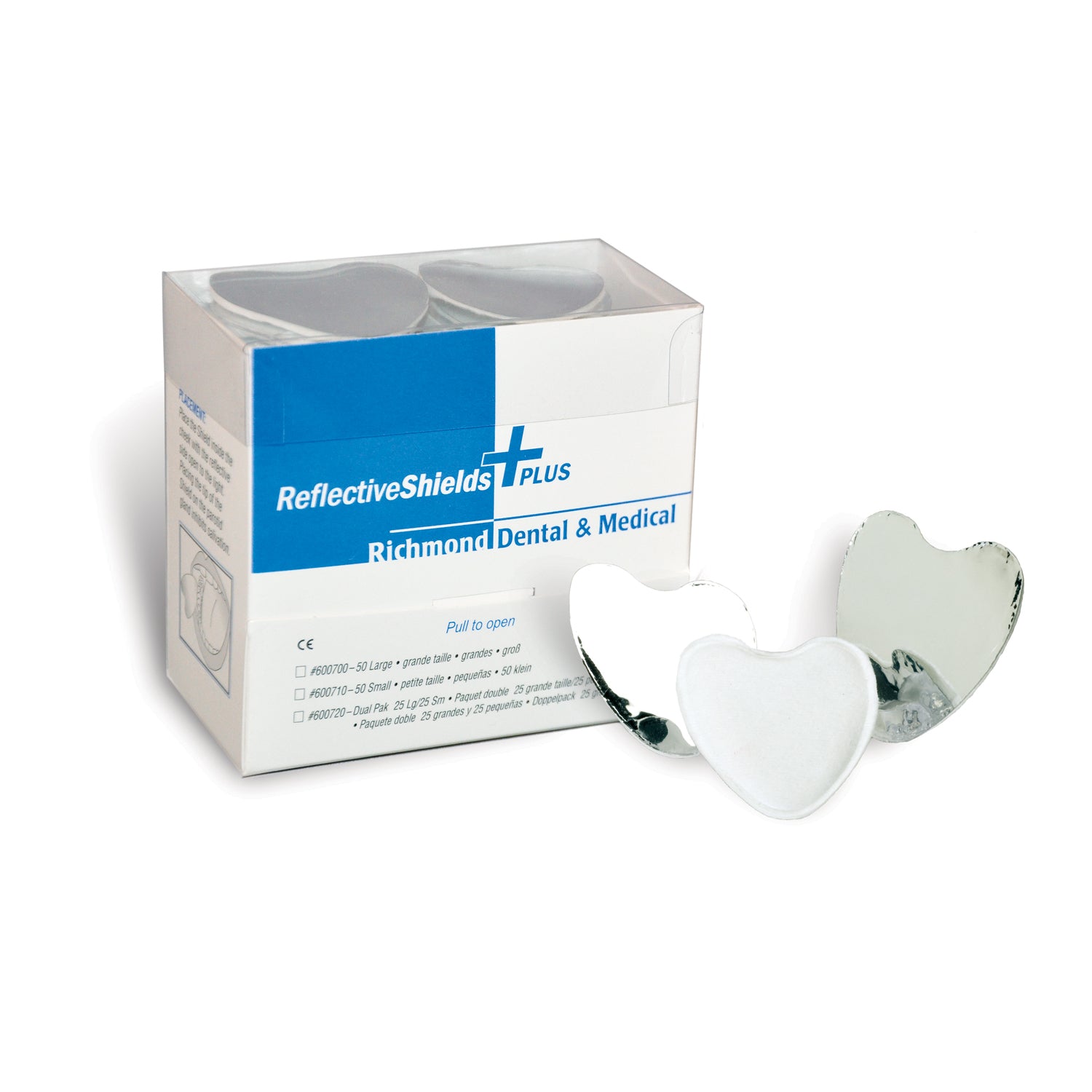 600720 - Richmond Dental - Reflective Shield Dual Pack, (25) Large & (25) Small, 50/bx , bx