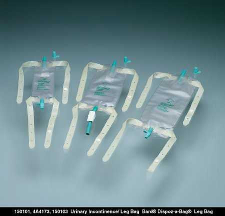 362512 - Bard - Urinary Leg Bag Bard Dispoz-a-Bag Anti-Reflux Valve Sterile 950 mL Vinyl 150103 Case of 48, (CS)