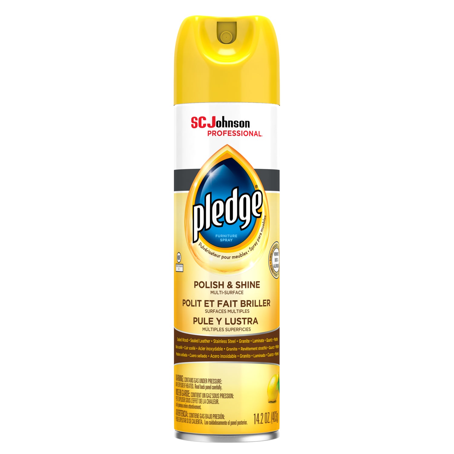 301168 - SC Johnson Professional - Pledge® Furniture Polish, Aerosol, Lemon, 14.2oz 6/cs (Pricing Subject to Change without Notice) , cs