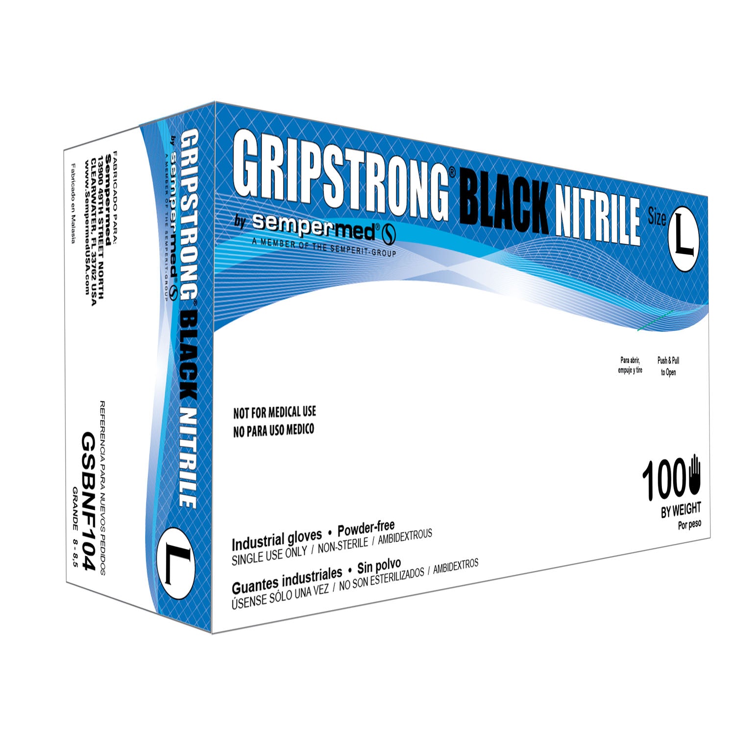GSBNF104 - Harps USA, Inc. - General Purpose Glove, Nitrile, Powder-Free, Textured, Black, Large, 100/bx, 10 bx/cs , cs