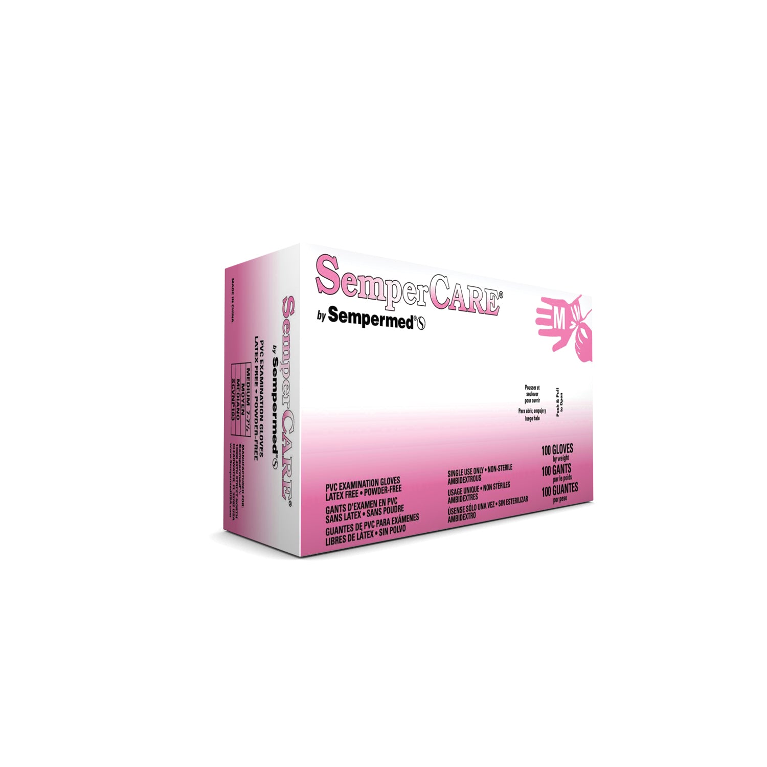 SCVNP103 - Harps USA, Inc. - Guante de examen de vinilo, liso, mediano, sin polvo (PF), puño con reborde, ambidiestro, 100/caja, 10 cajas/caja (60 cajas/plt)