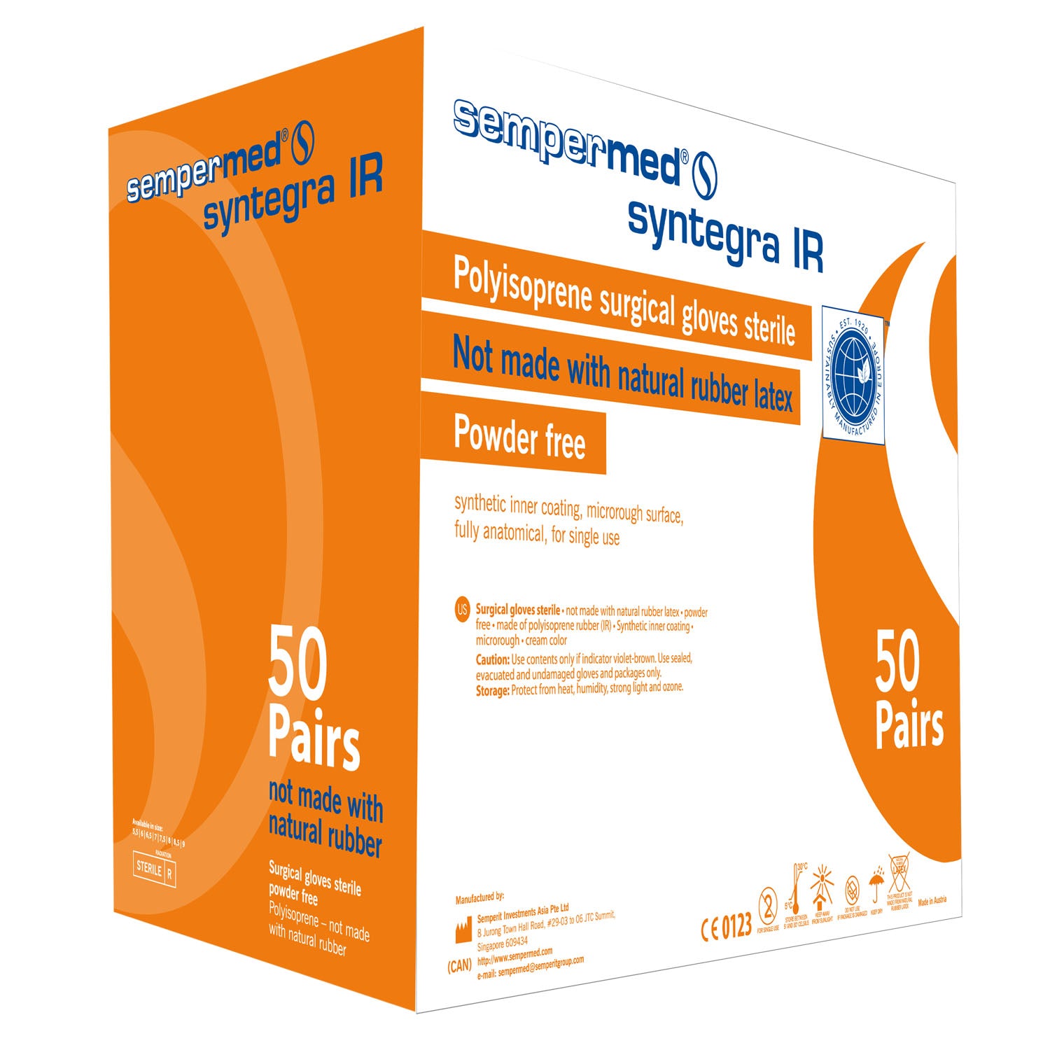 SIR750 - Harps USA, Inc. - 醫用合成材料手套,7.5號,40對/盒,6盒/箱,箱裝