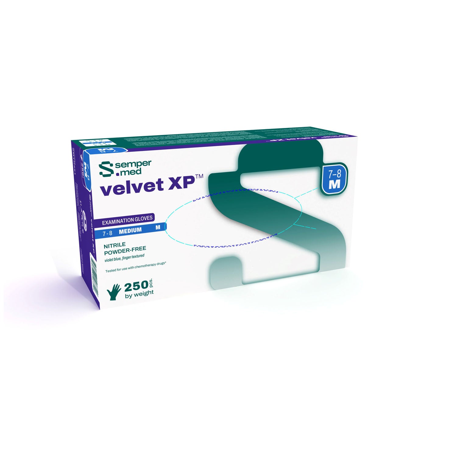 SMTN253 - Harps USA, Inc. - Exam Glove, Medium, Powder Free (PF), Beaded Cuff, 250/bx, 10 bx/cs (60 cs/plt) , cs