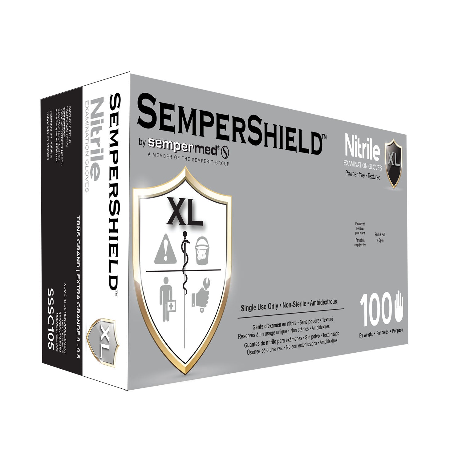 SSSC105 - Harps USA, Inc. - 醫用手套,丁腈材質,特大號,藍色,100隻/盒,10盒/箱,箱裝