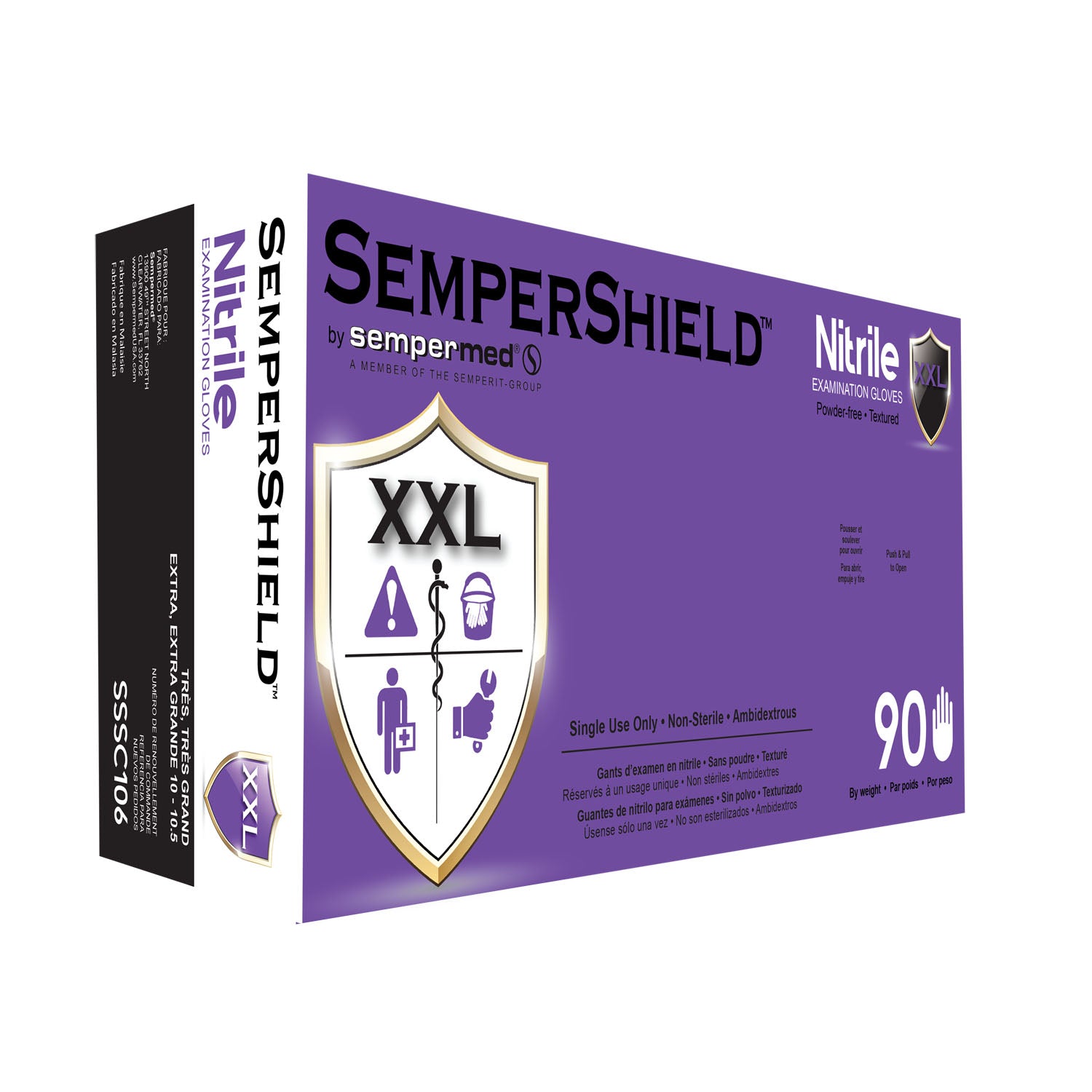 SSSC106 - Harps USA, Inc. - 醫用手套,丁腈材質,特大號,藍色,90隻/盒,10盒/箱,箱裝