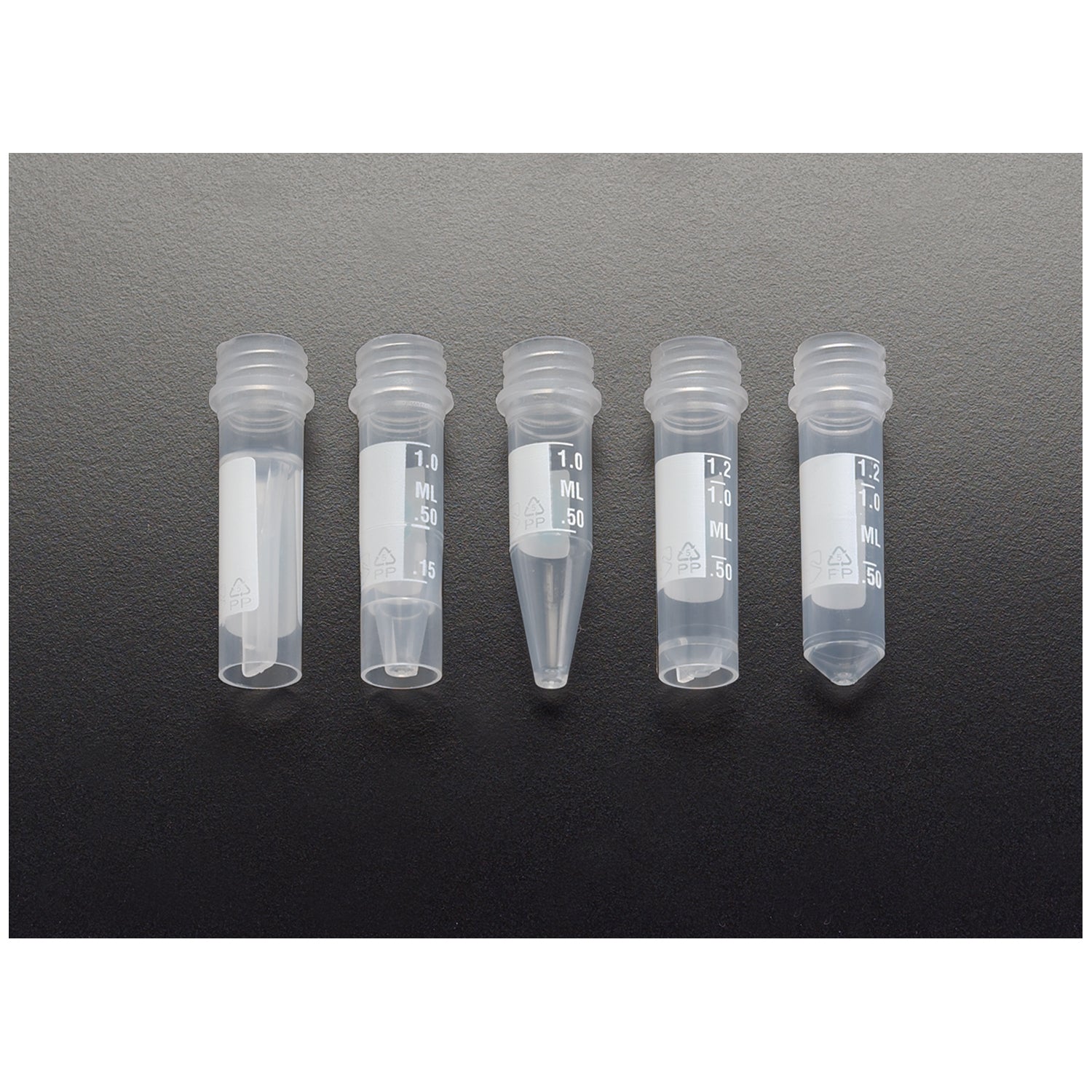 T341-4TPR - Simport Scientific - 1.5mL Graduated Tube, Self-Standing, White Marking Area For Sample ID, 1000/cs (Limited Quantities Available when Ordering) , cs