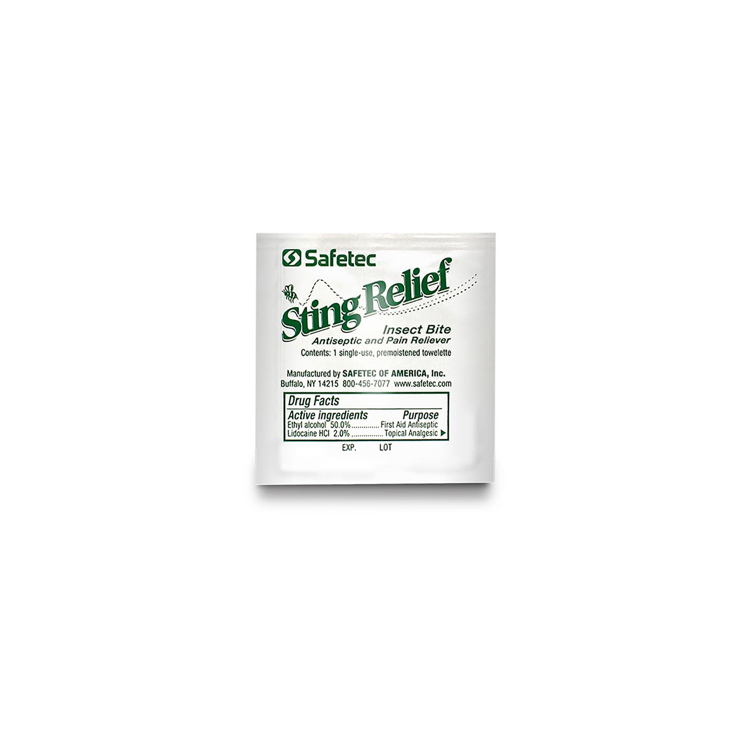 52013 - Safetec of America - Sting Relief Wipe, Bulk, 3000/cs (Not Available for Sale into Canada) , cs