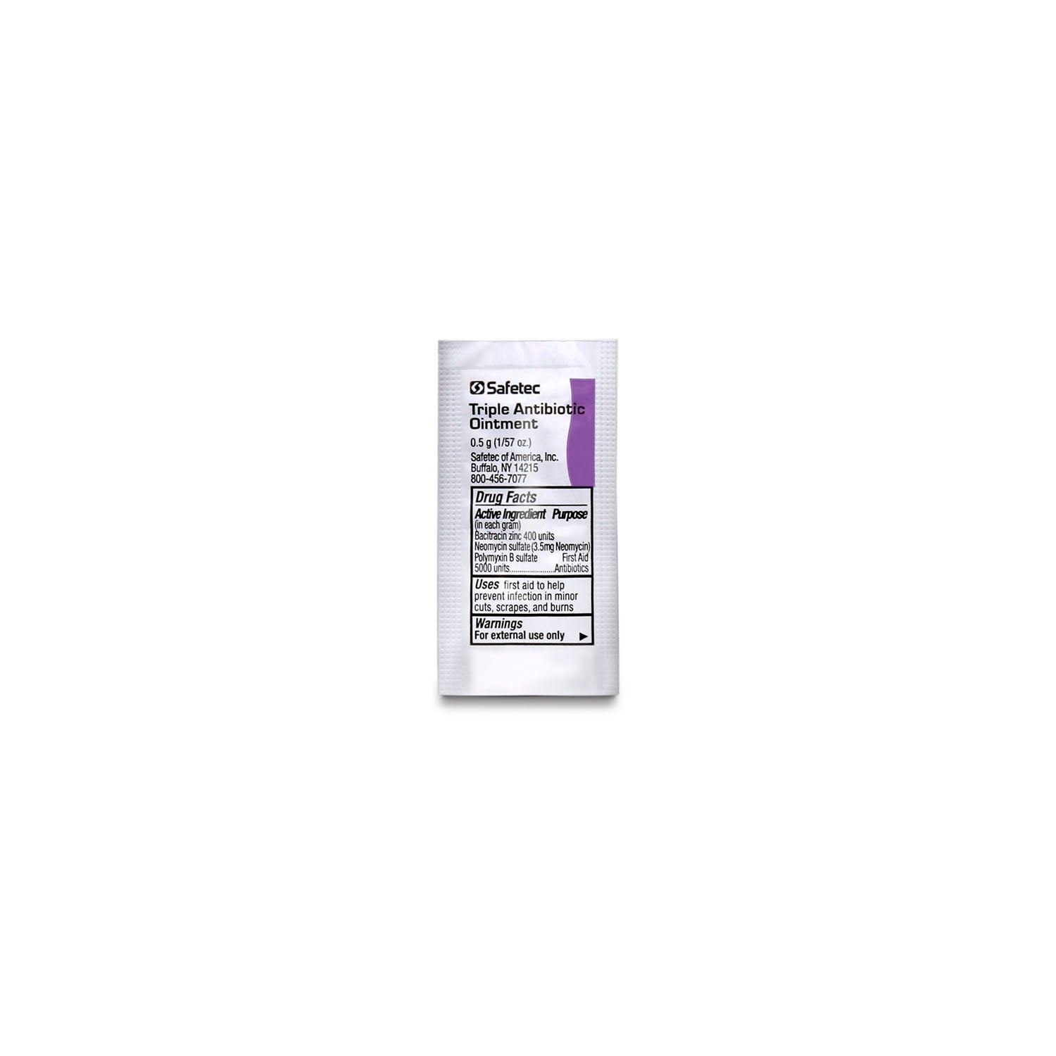 53215 - Safetec of America - Triple Antibiotic, .5g, bulk, 2000/cs (Not Available for Sale into Canada) , cs