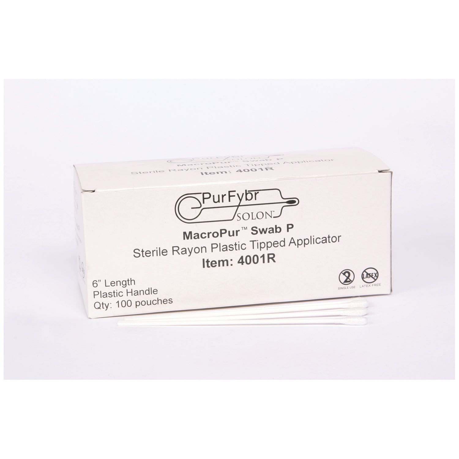 4001R - AMD-Medicom - Plastic Shaft Collection Swab, 6"L, Sterile, 1/pk, 100 pk/bx, 10 bx/cs , cs