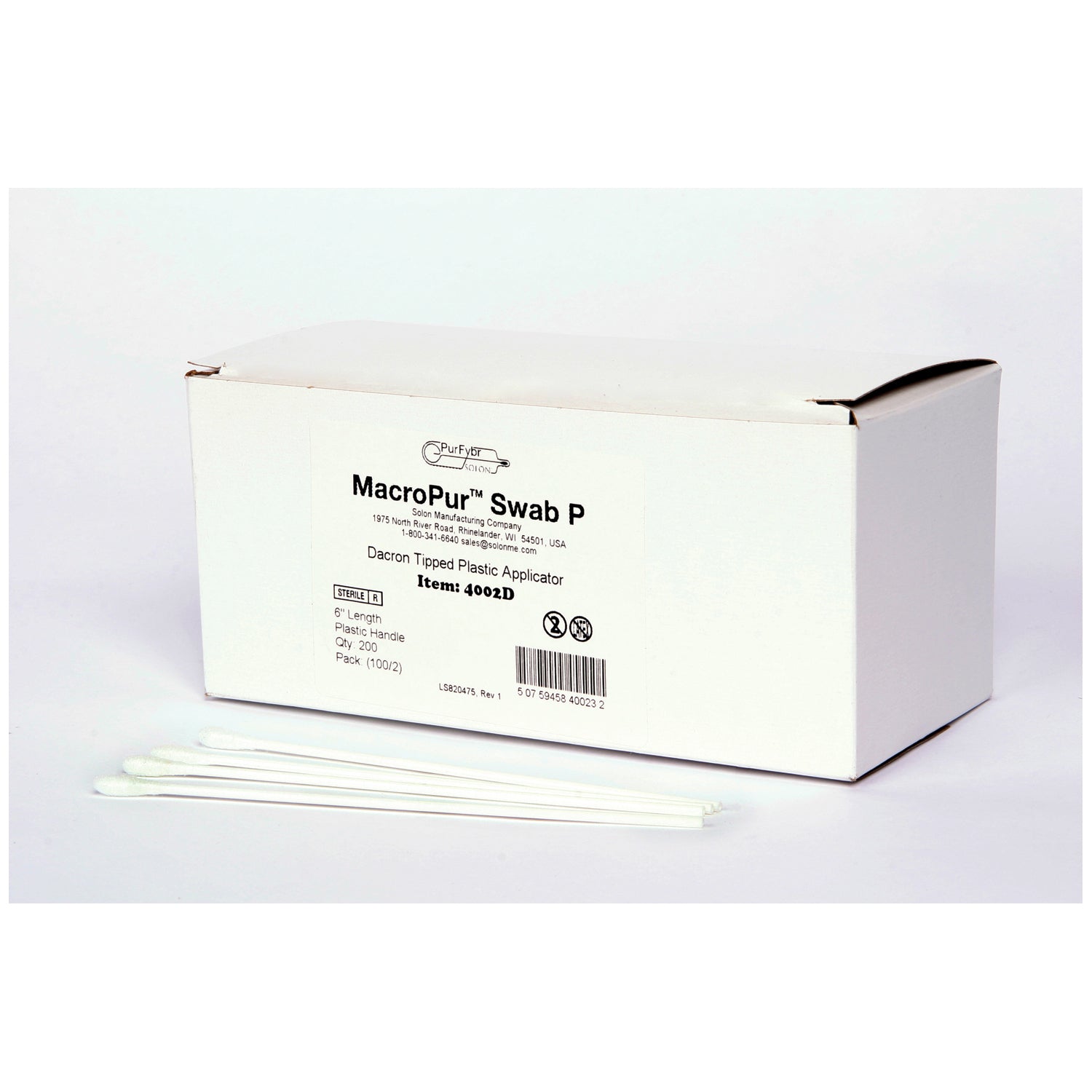 4002D - AMD-Medicom - Plastic Shaft Collection Swab, 6"L, Sterile, 2/pk, 100 pk/bx, 10 bx/cs , cs