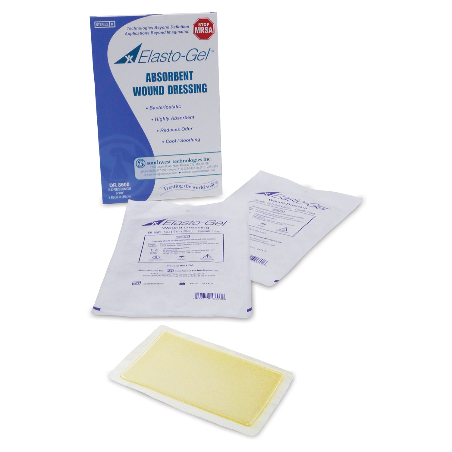 DR8600 - Southwest Technologies, Inc. - Wound Dressing, 6" x 8", No Tape, 5/bx (US Only) (Item on Manufacturer Backorder – Inventory Limited when Available) , bx