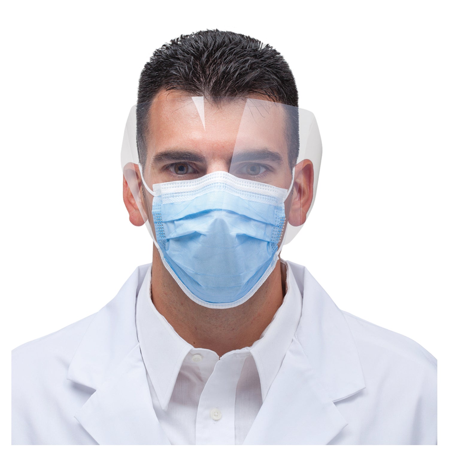20328 - Sultan Healthcare, Inc. - 高效過濾耳掛式口罩帶面罩,藍色,25個/盒,盒裝