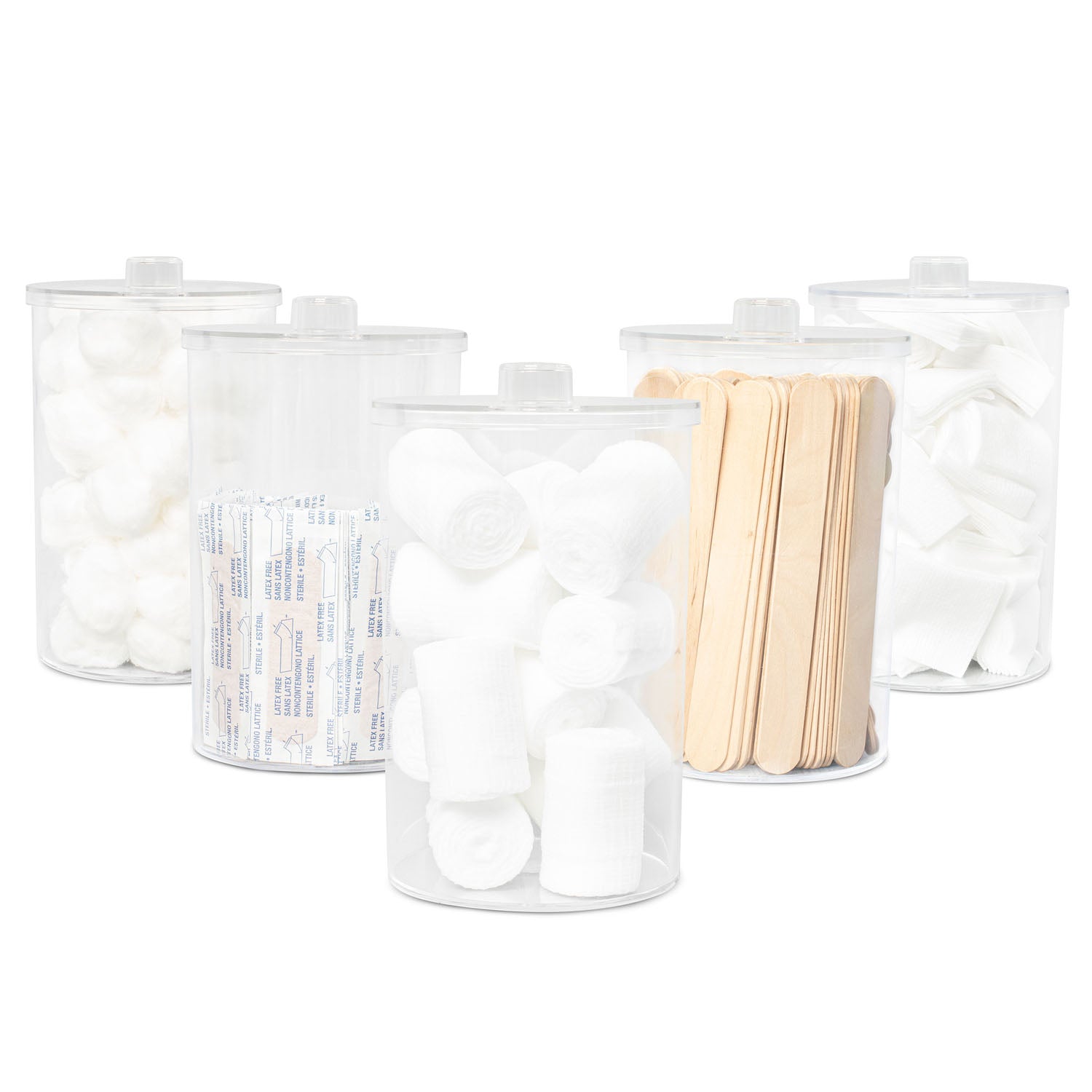 4019 - Dukal Corporation - Clear Plastic Sundry Jars, Plastic Lids, 6½"H x 4¼" Dia, 5/cs , cs