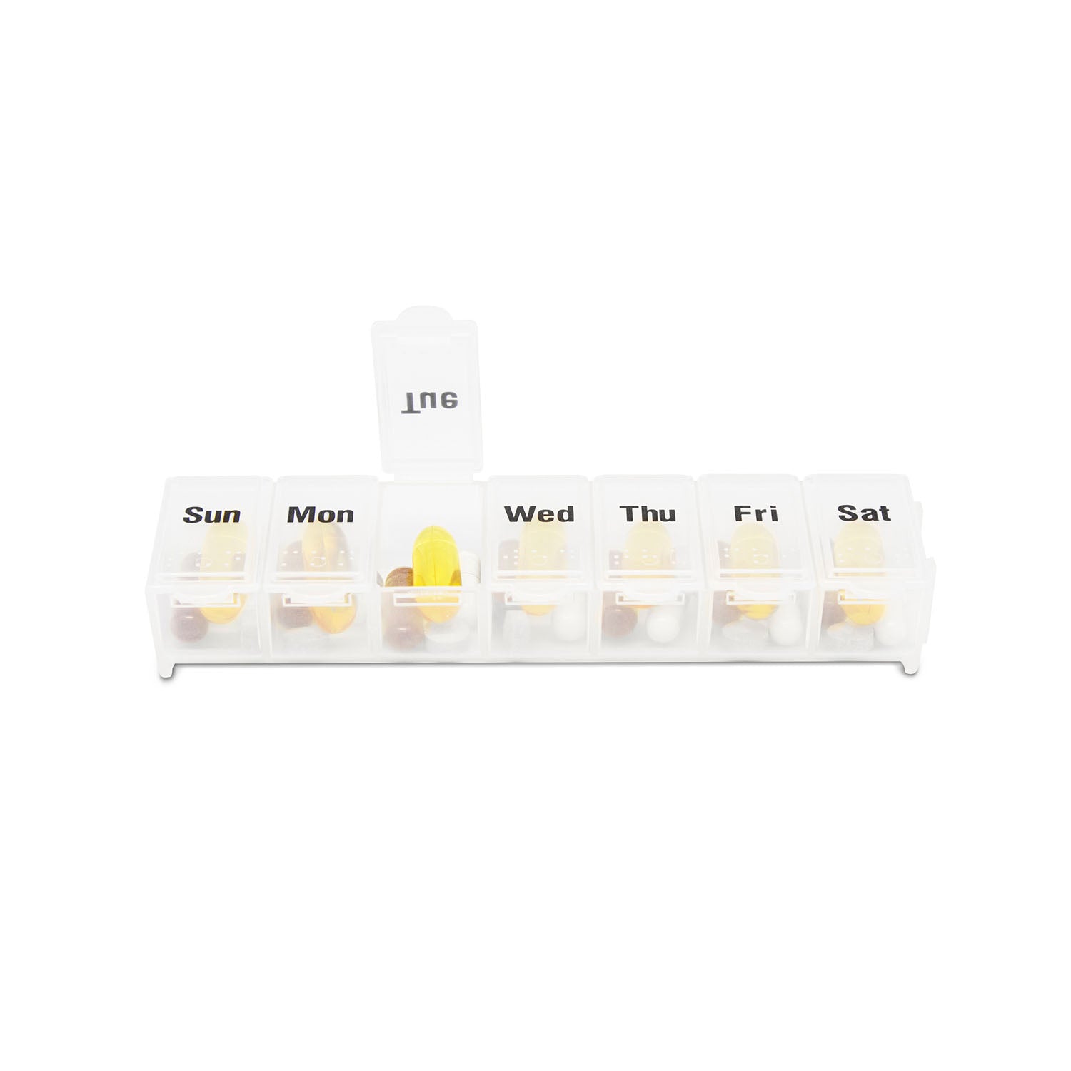 6347 - Dukal Corporation - Weekly Pill Box, 6.75" x 1" x 1" , ea