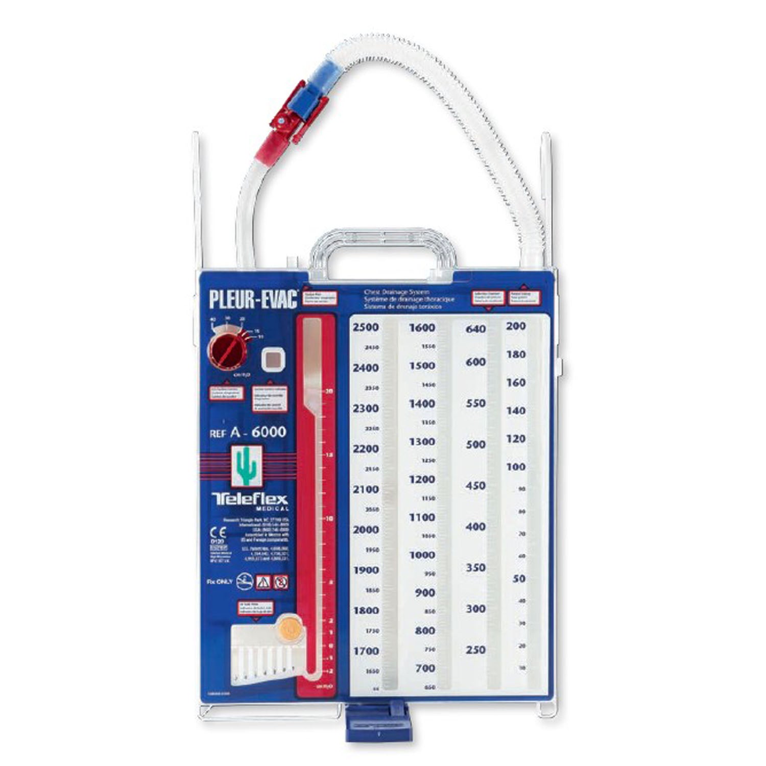 A-6002-08LF - Teleflex Medical - 胸腔引流系統,Pleur-Evac®,乾式抽吸/濕式密封,雙收集,不含乳膠,6個/箱(僅限美國大陸地區)(價格如有變動,恕不另行通知),箱