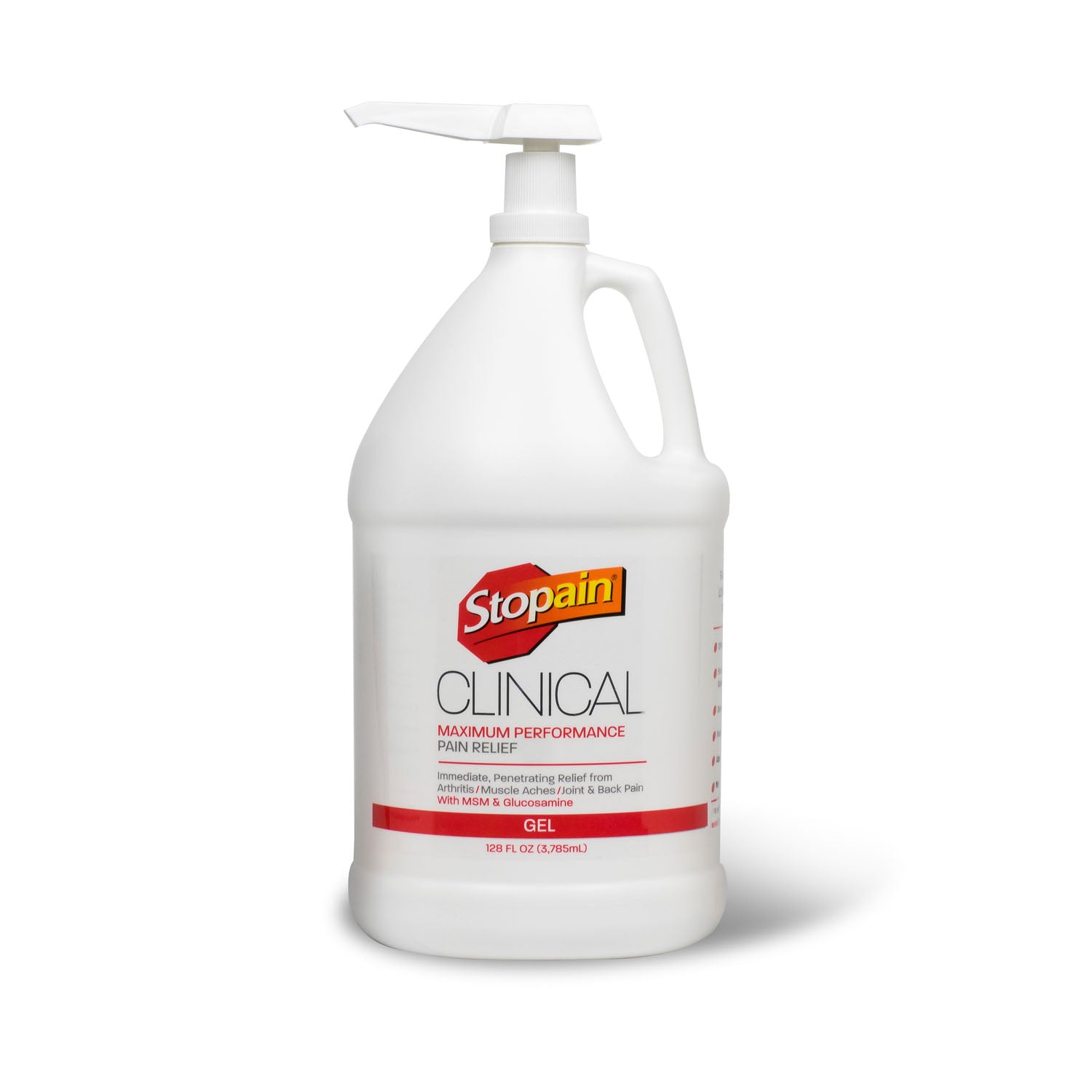 N975-01 - Stopain® Clinical - Stopain® Clinical Gel, 1 Gallon (128 fl. oz.) Pump, 4/cs (US SALES ONLY) (For resale to Healthcare Professionals only. Prices should only be viewable when a healthcare professional is logged in to an account on a dealer’s we