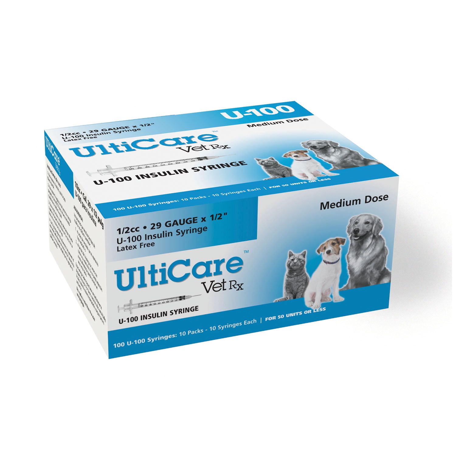 09250 - UltiMed, Inc. - Jeringa U-100, 29G x ½", 1/2cc, 100/caja