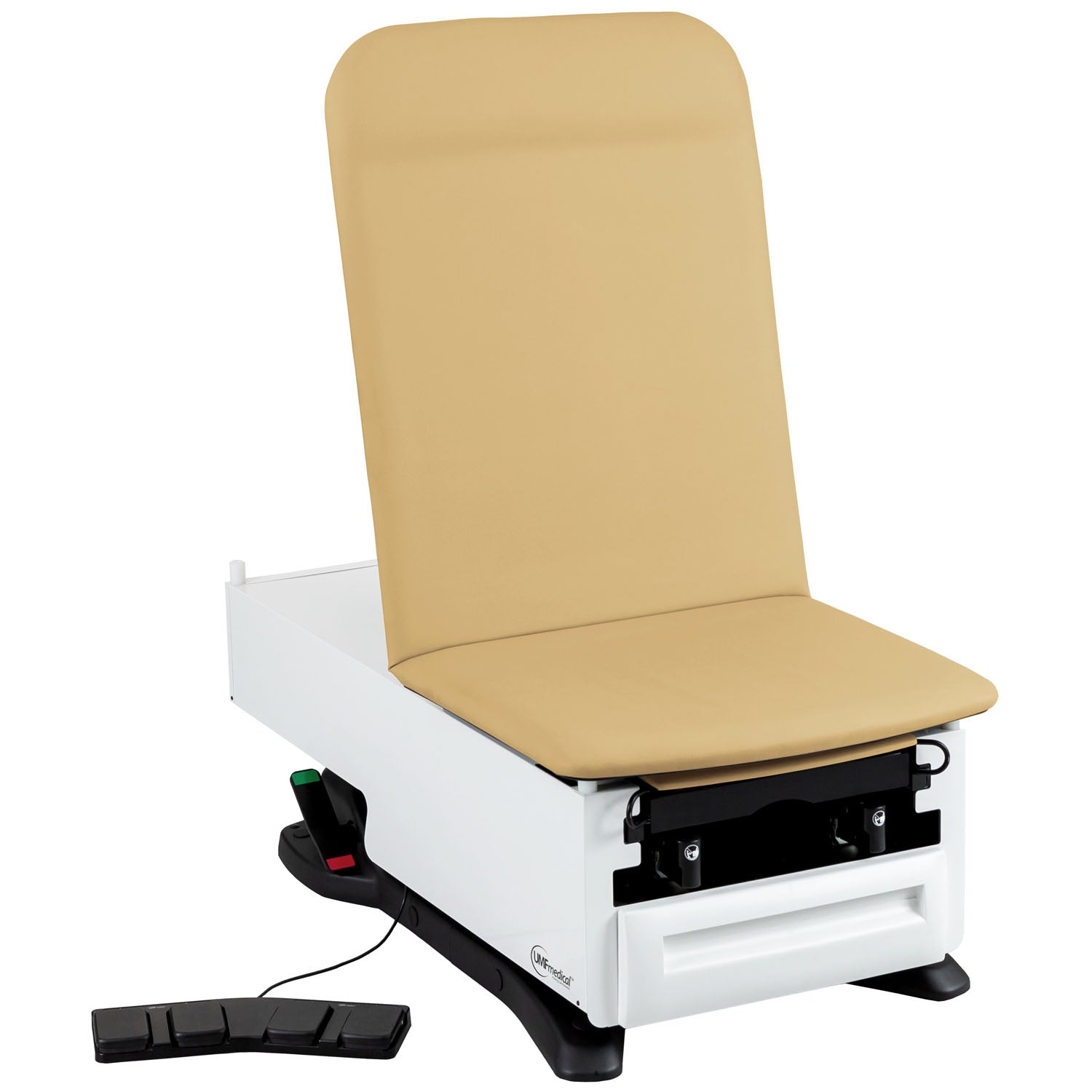 3502-500-300 - UMF Medical - Exam Table, 3502-500-300 with OneTouch WheelBase® System, Classic Upholstery, Power Backrest, Stirrups, Drain Pan, Foot Control, Front Storage Drawer, Available in 16 colors (DROP SHIP ONLY) , ea