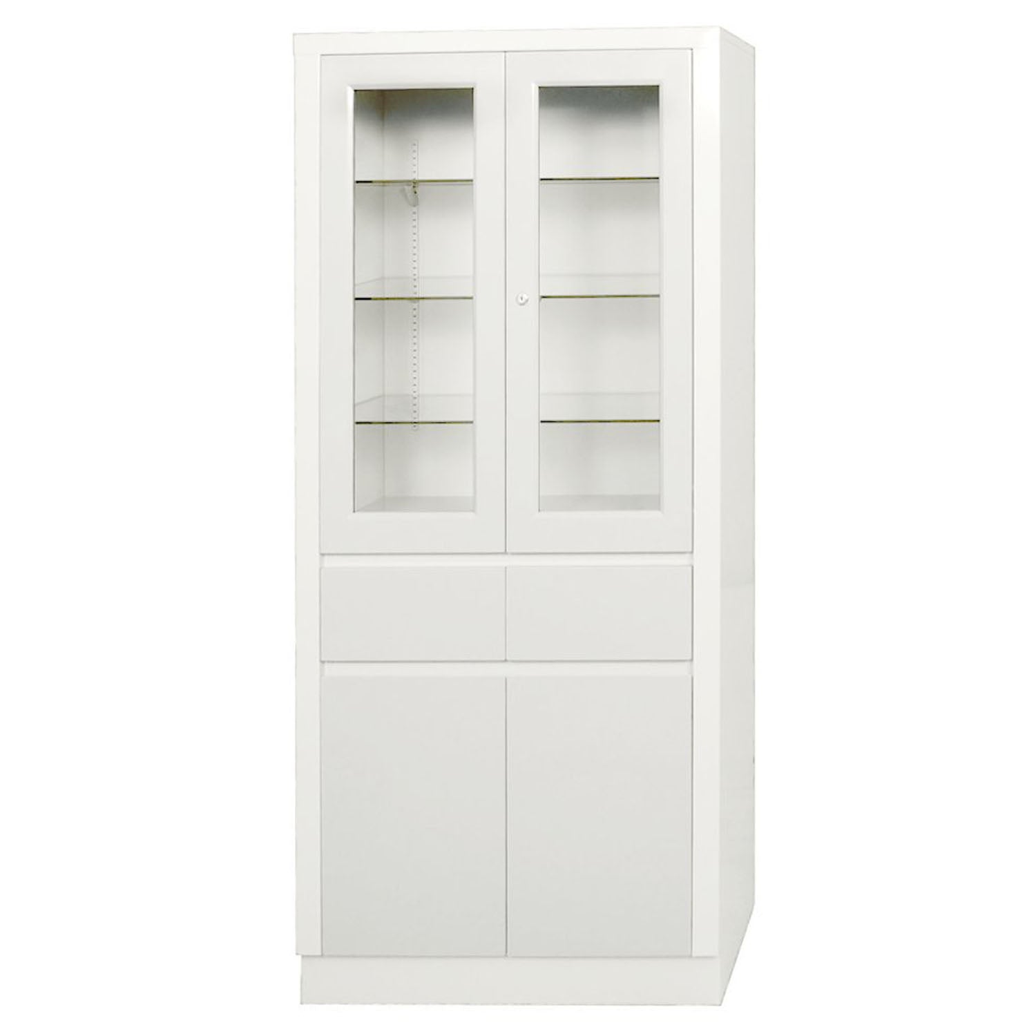 7142 - UMF Medical - Gabinete de almacenamiento/suministros, 7142 con sección superior, dos (2) puertas, dos (2) cajones, 31.5" de ancho x 67" de alto x 15.5" de profundidad, blanco silencioso (SOLO ENVÍO DIRECTO), c/u