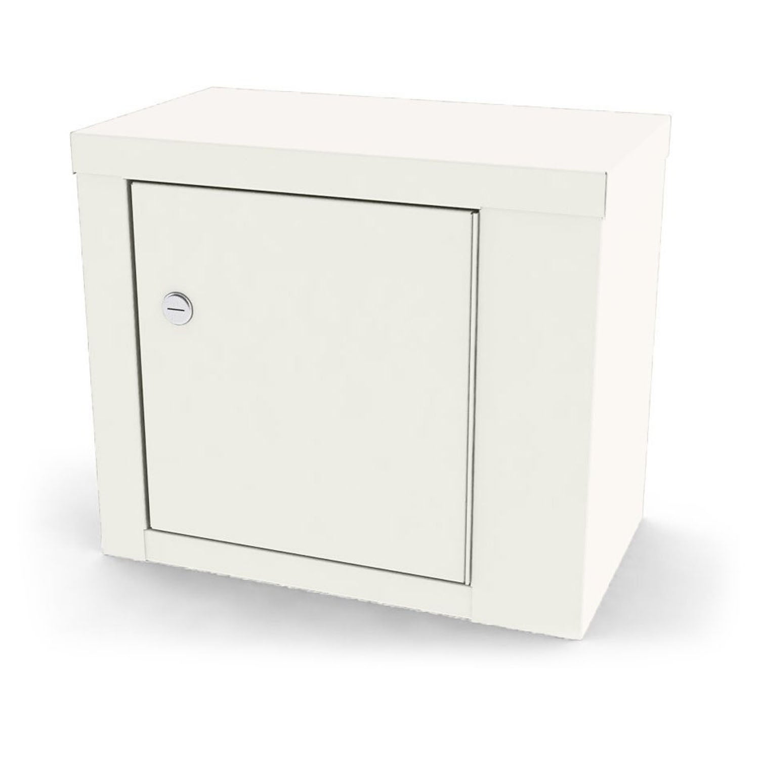 7782 - UMF Medical - Narcotic Shelf, 7782, Steel with One (1) Shelf, Single Door, Single Lock, 14.125”W (35.9cm) x 12” H (30.5cm) x 8.125”D (20.6cm). Wall Mountable or Inside Cabinet Mountable, Quiet White (DROP SHIP ONLY) , ea