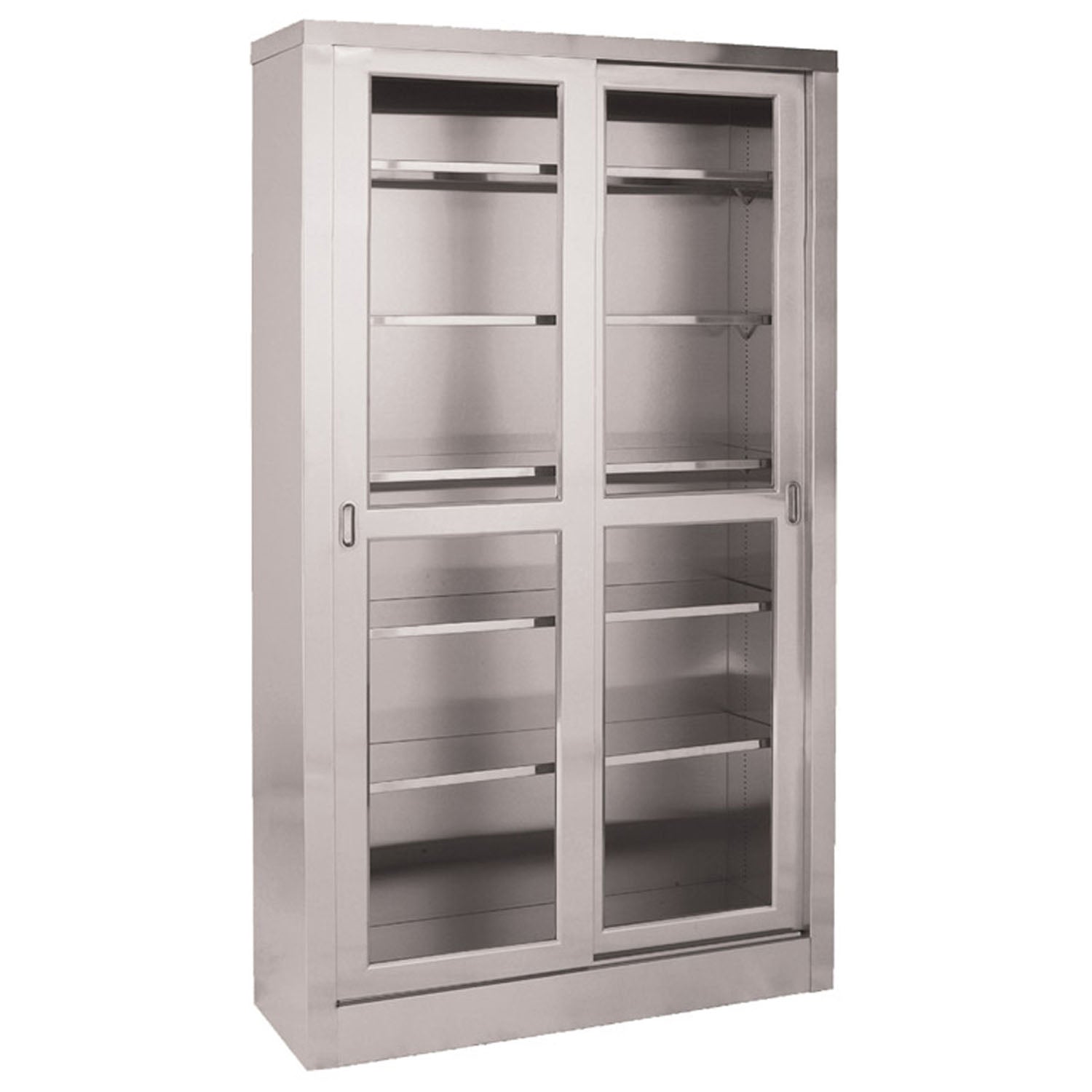 SS7816 - UMF Medical - Storage & Supply Cabinet, Stainless Steel, Five (5) Adjustable Shelves, Two (2) Glass Sliding Doors, 47"W x 84"H x 16"D (DROP SHIP ONLY) , ea