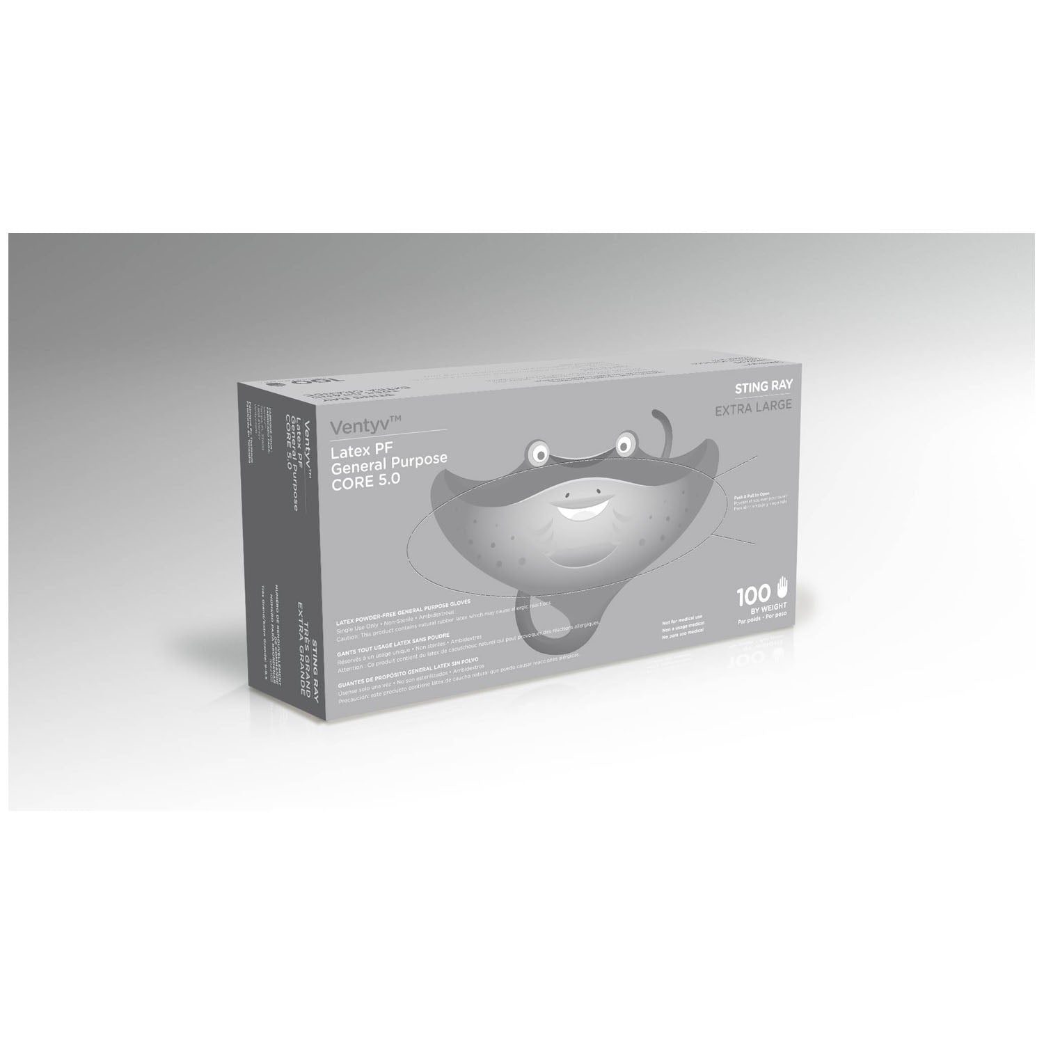 10222102 - Ventyv - Glove, General Purpose, Latex, Textured, Powder-Free (PF), X-Large, Natural White, 100/bx, 10 bx/cs (60 cs/plt) (Continental US Only) (Not for use in Healthcare) , cs