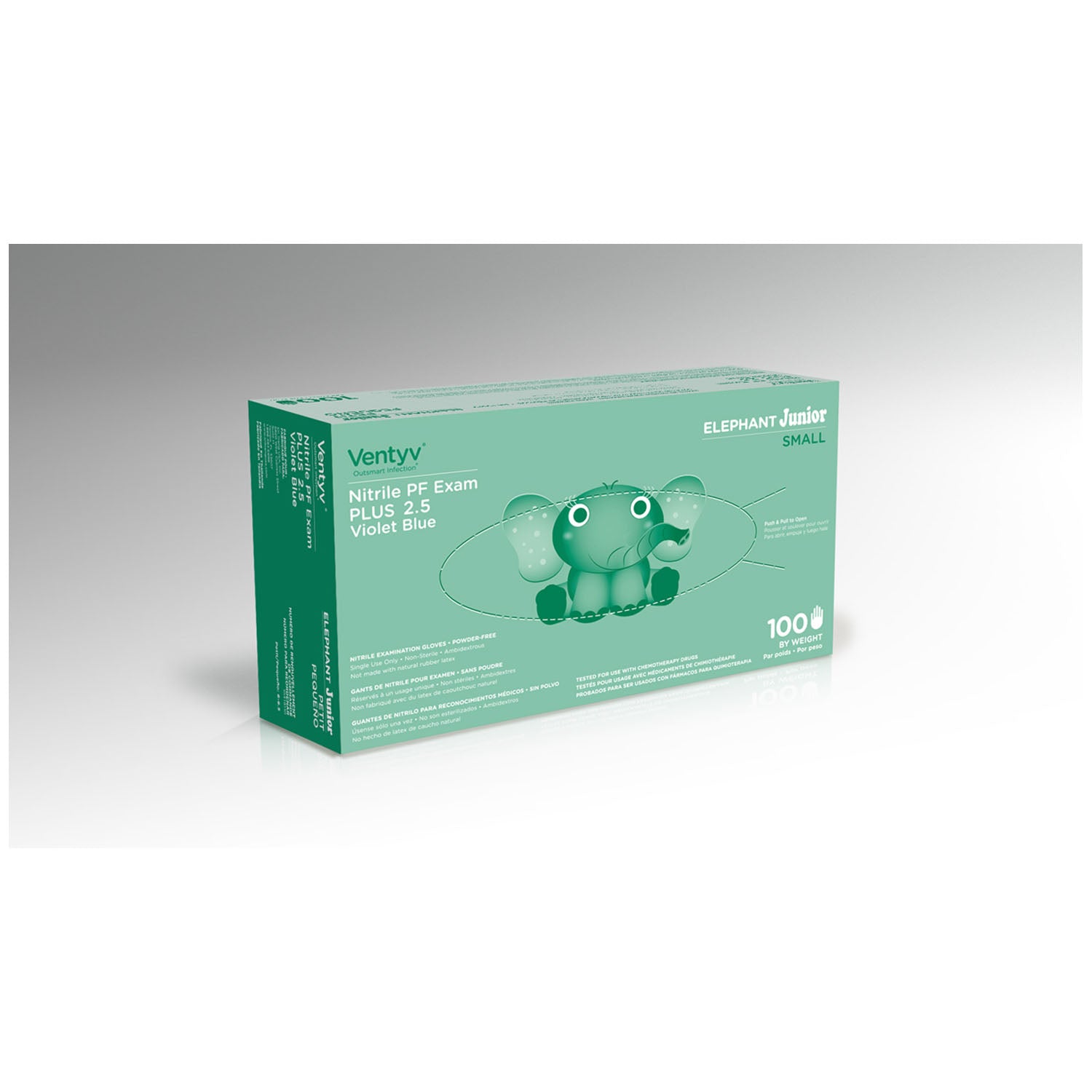 10319110 - Ventyv - Glove, Exam, Nitrile, Powder-Free (PF), Textured, Chemotherapy Tested, Violet Blue, Small, 100/bx, 20 bx/cs (Continental US Only) , cs