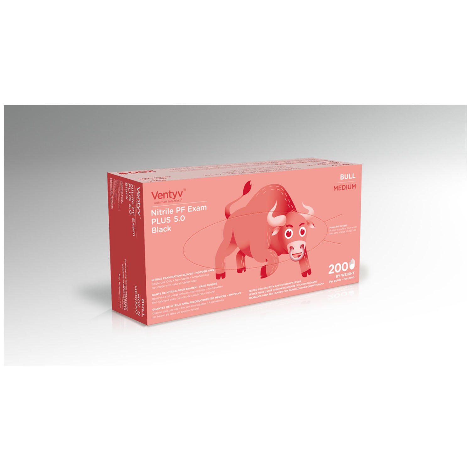10320108 - Ventyv - Glove, Exam, Nitrile, Plus, Bull, Powder-Free, Medium, 100/bx, 10bx/cs (Continental US Only) , cs