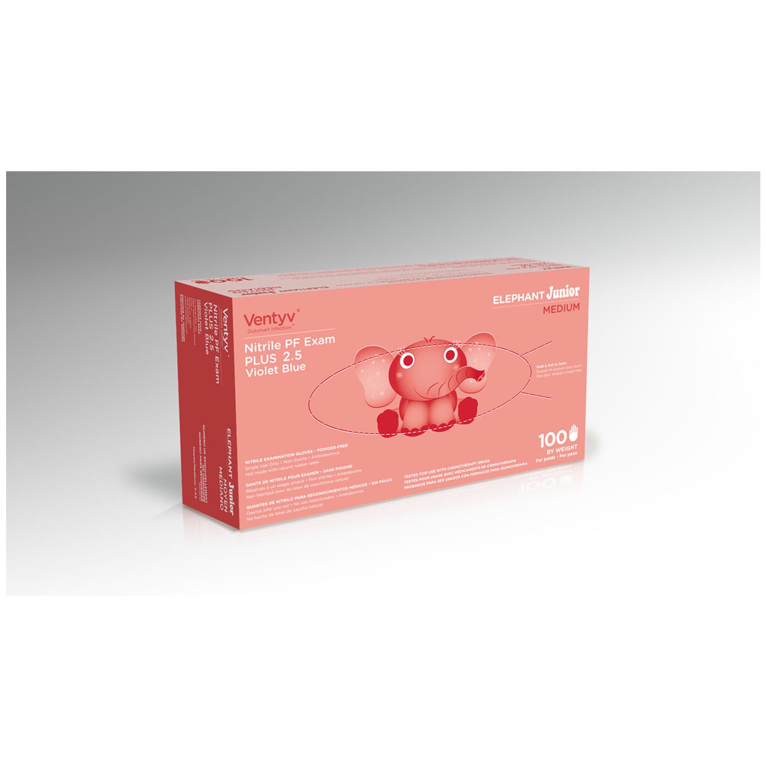 10320110 - Ventyv - Glove, Exam, Nitrile, Powder-Free (PF), Textured, Chemotherapy Tested, Violet Blue, Medium, 100/bx, 20 bx/cs (Continental US Only) , cs