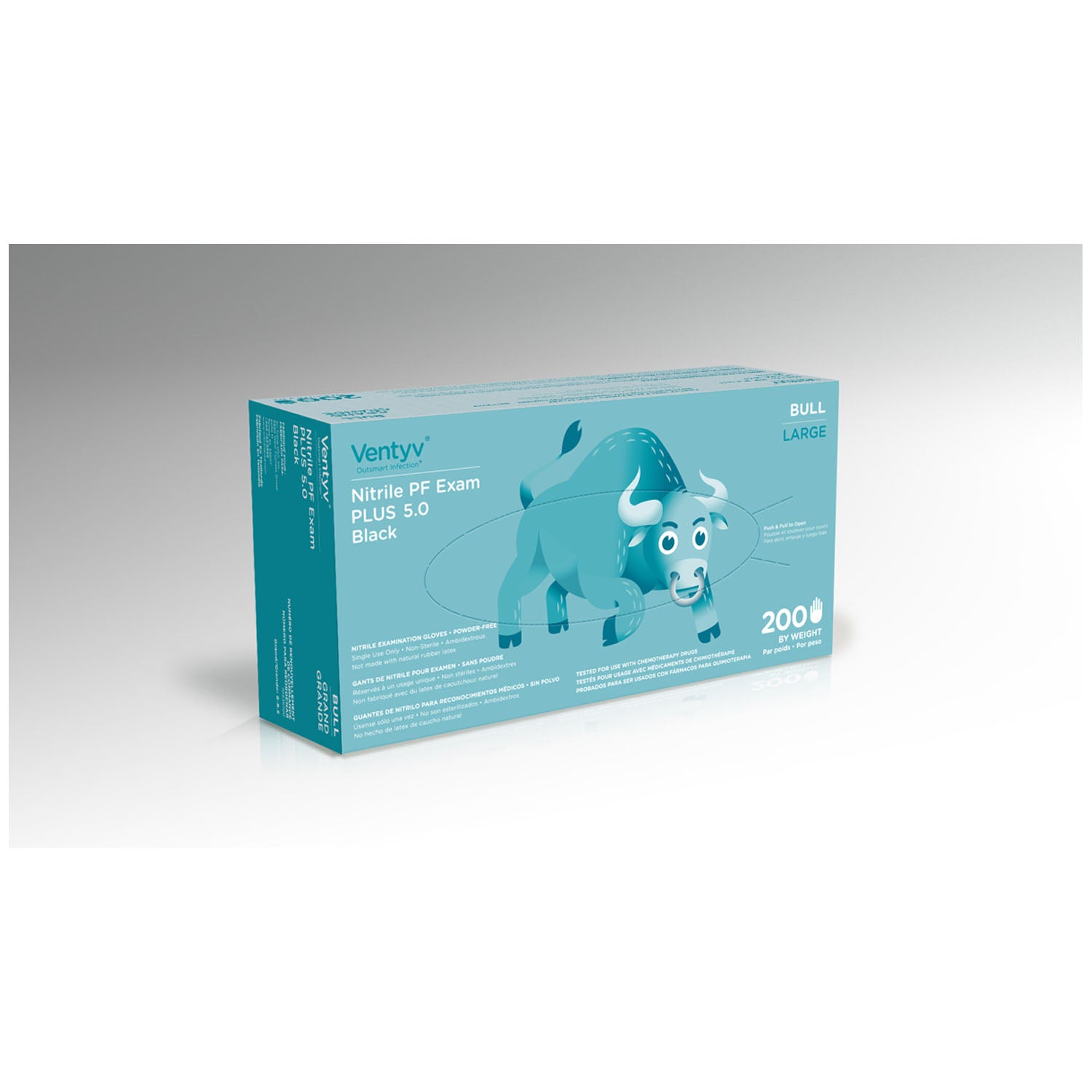 10321108 - Ventyv - Glove, Exam, Nitrile, Plus, Bull, Powder-Free, Large, 100/bx, 10bx/cs (Continental US Only) , cs