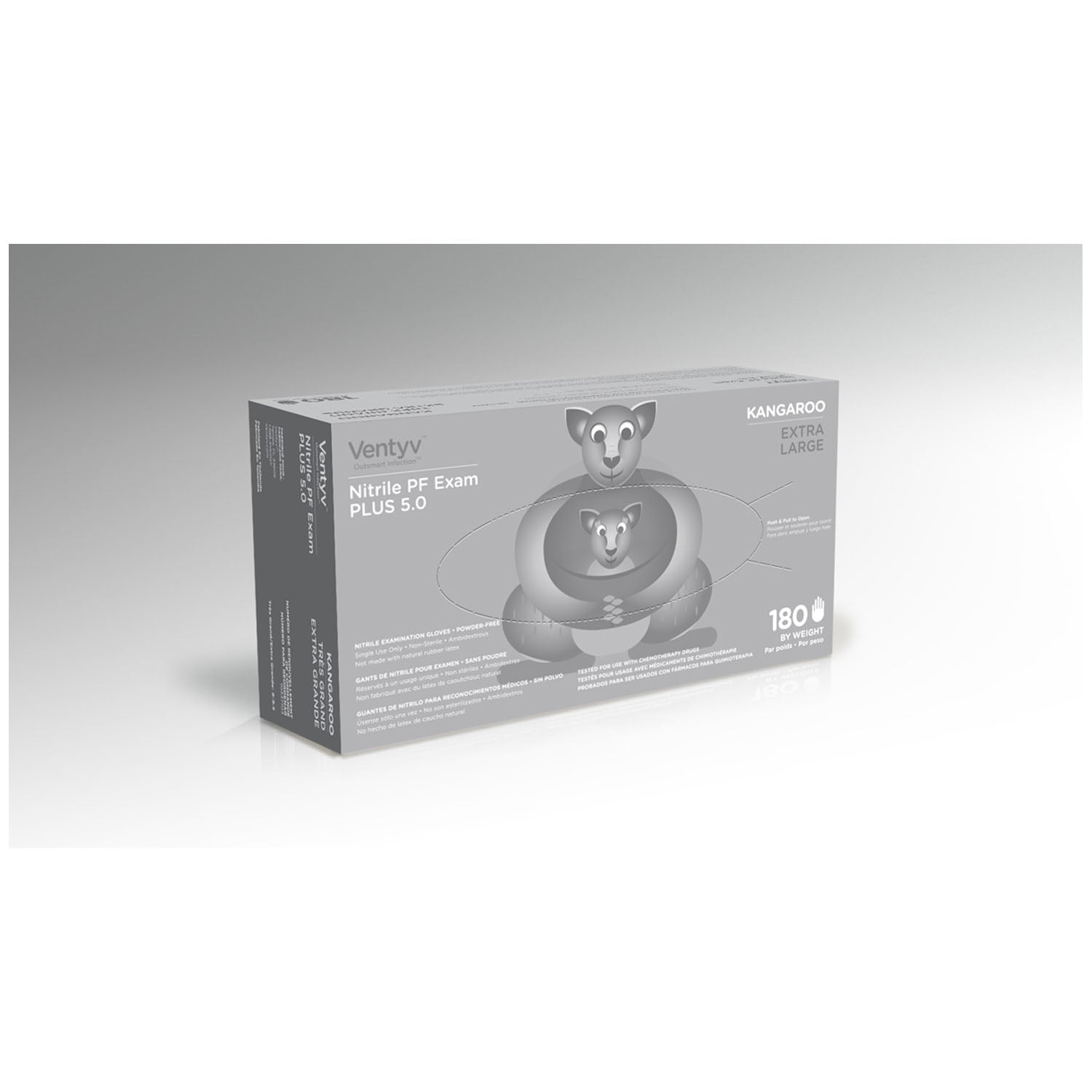 10337103 - Ventyv - Glove, Exam, Nitrile, Powder-Free (PF), Textured Finger Tip, Chemotherapy Tested, Blue, X-Large, 180/bx, 10 bx/cs (60 cs/plt) (Continental US Only) , cs