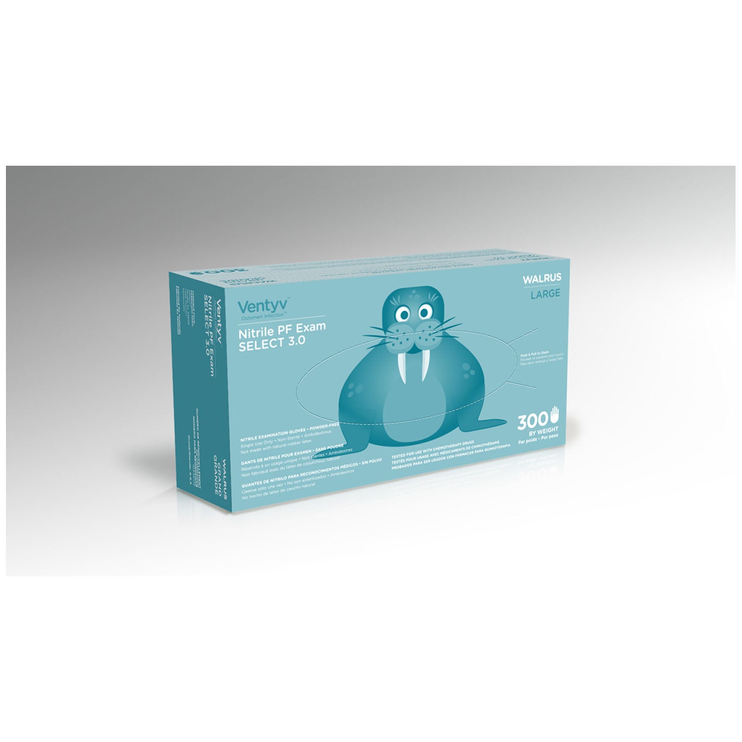 10348102 - Ventyv - Glove, Exam, Nitrile, Powder-Free (PF), Polymer Coated, Textured Finger Tip, Chemotherapy Tested, Cobalt Blue, Large, 300/bx, 10 bx/cs (50 cs/plt) (Continental US Only) , cs