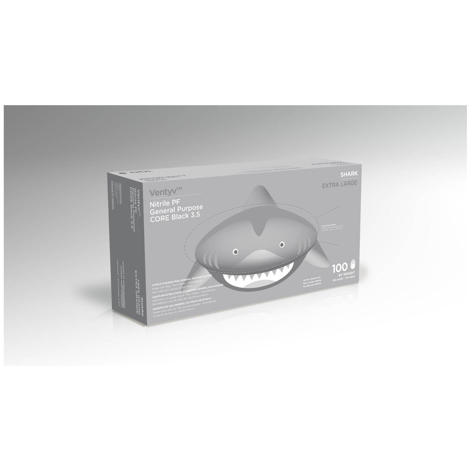10422103 - Ventyv - Glove, General Purpose, Nitrile, Poly Coated, Textured, Powder-Free (PF), X-Large, Black, 100/bx, 10 bx/cs (Continental US Only) (Not for use in Healthcare) , cs