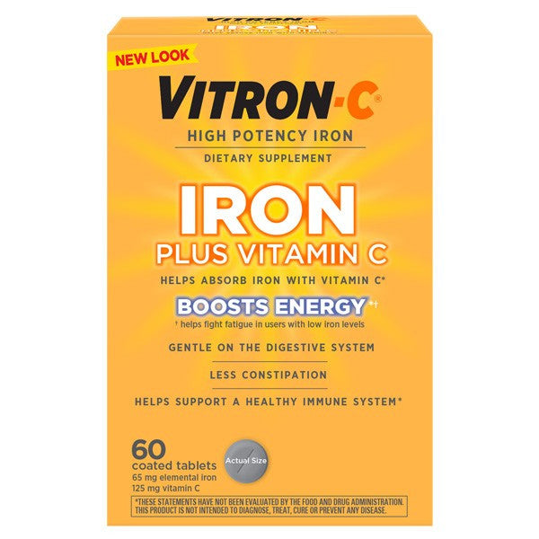 699765 - - Multivitamin Supplement Vitron-C Ascorbic Acid / Iron 125 mg - 65 mg Strength Tablet 60 Bottle of 1, (BT)