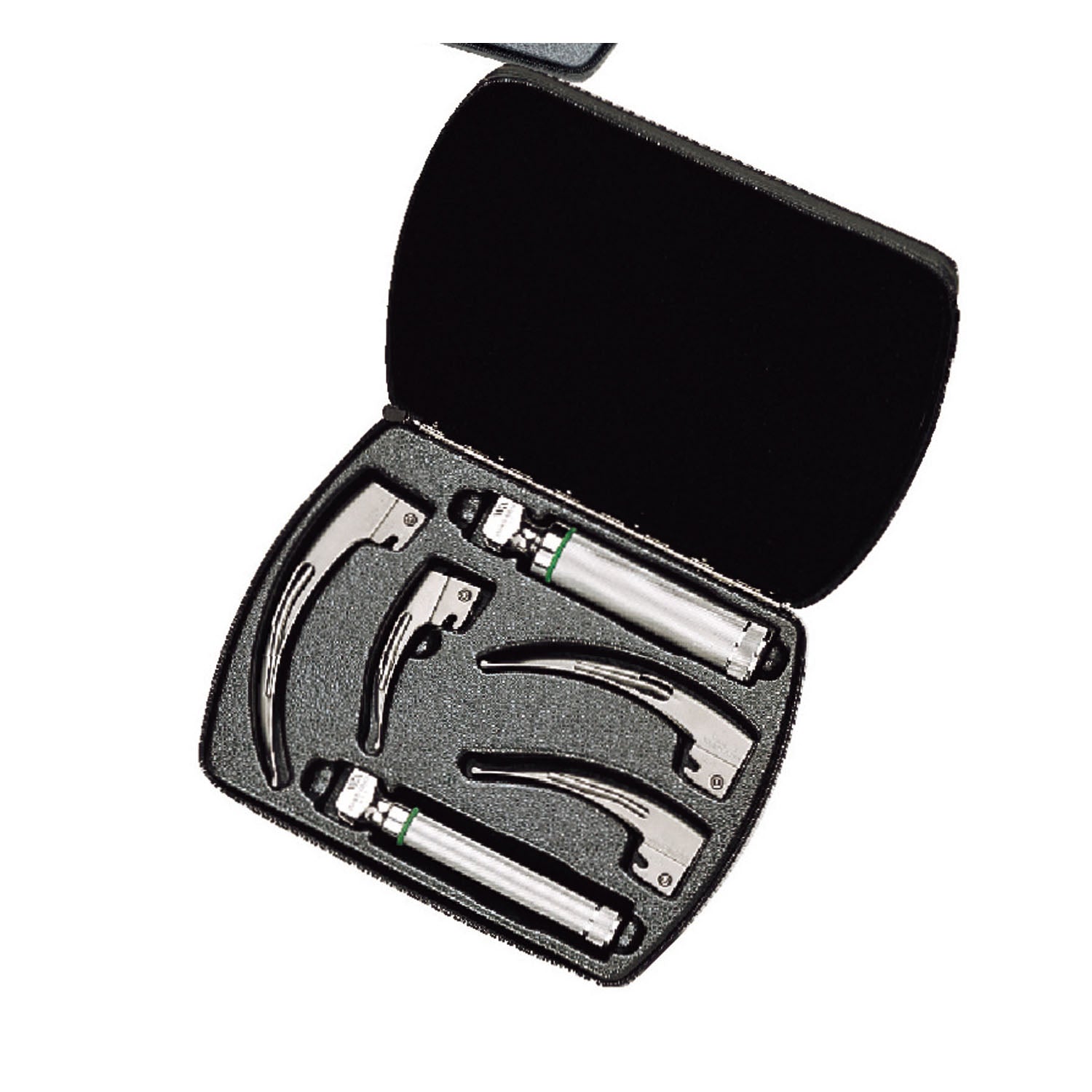 69697 - Hillrom - Fiber Optic - English MacIntosh Blade, Complete Set, Medium & Small Handles, 05791 Case (US Only) , ea