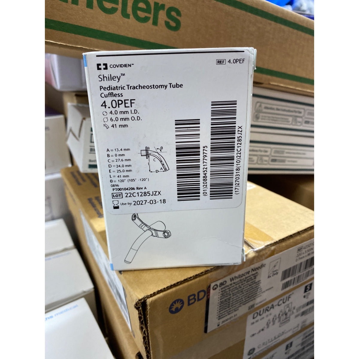 4.0PEF - COVIDIEN - Pediatric Tracheostomy Tube Cuffless, (BX/1)
