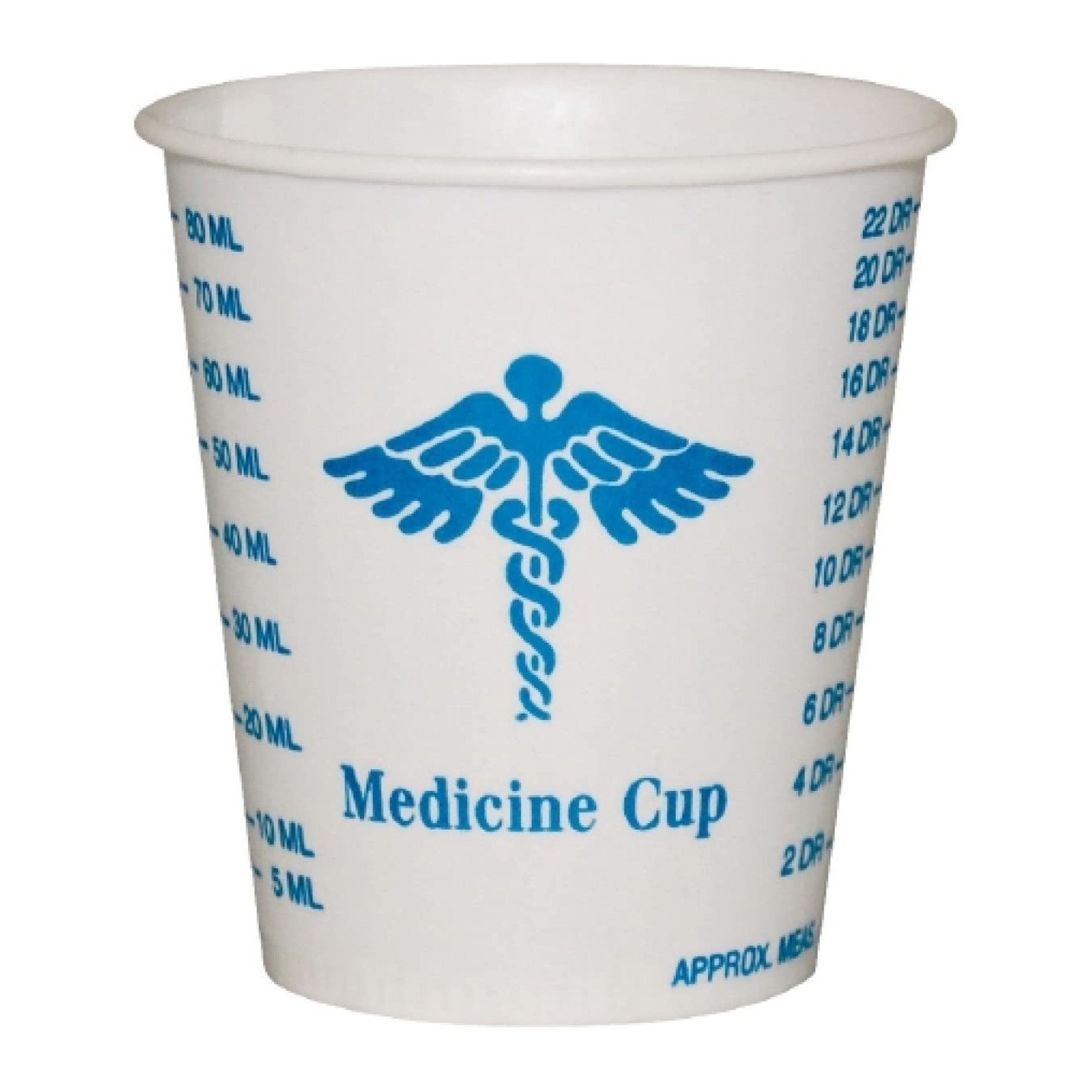922009 - Solo - Solo Medicine Cup 3 oz Medical Print Wax Coated Paper, R3-43107, Sleeve of 100, (SL)