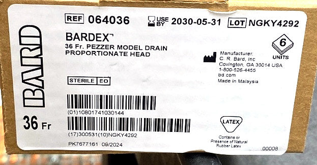 64036 - BARD - Bardex® Pezzer Model Drain Proportionate Head, (BX/6)