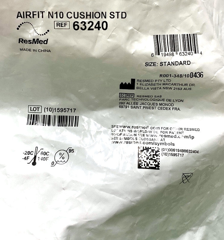 63240 - RESMED - AIRFIT N 10 CUSHION -STANDARD, (EA/1)