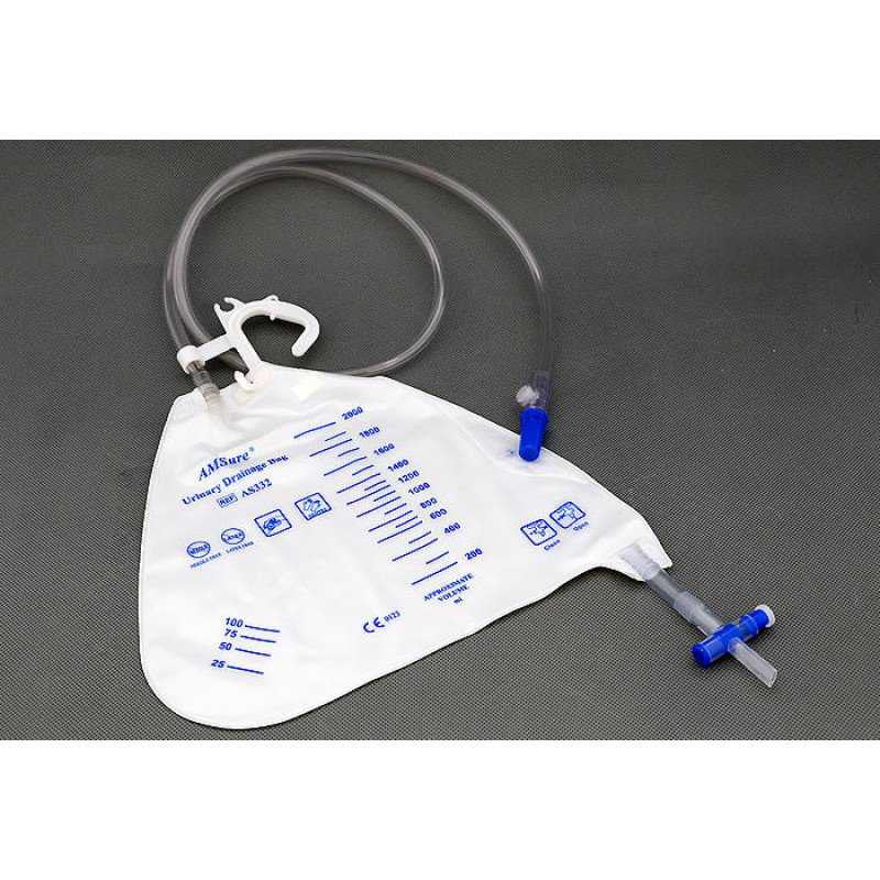 671564 - AMSure - Urinary Drain Bag AMSure Anti-Reflux Valve Sterile Fluid Path 2000 mL Vinyl AS332 Case of 20, (CS)