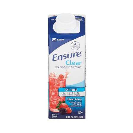 1048228 - Ensure - Ensure Clear Therapeutic Nutrition Oral Supplement Mixed Berry Flavor Liquid 8 oz. Reclosable Carton, 64900, Pack of 1, (EA)