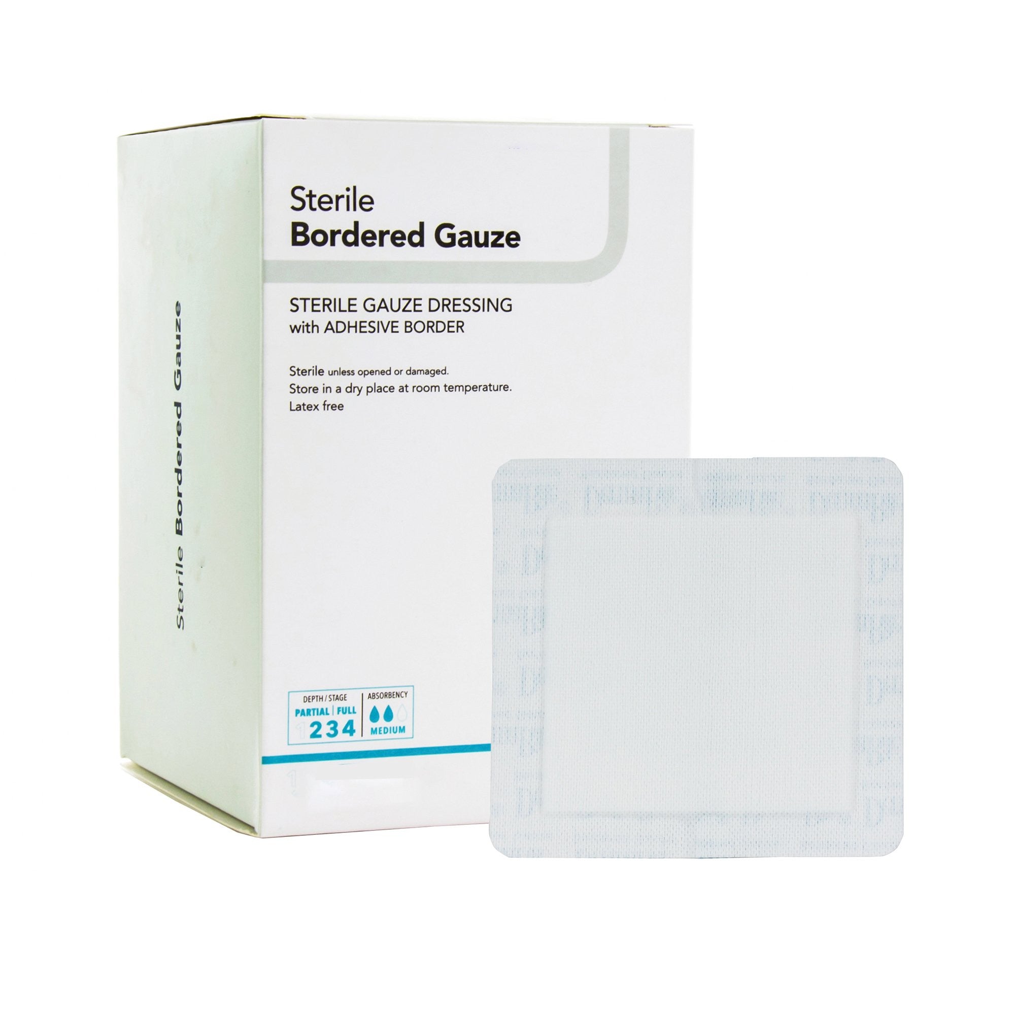 972459 - Derma - DermaRite Bordered Gauze Island Dressing 2 X 2 Inch Square Sterile, 00261E, Pack of 1, (EA)