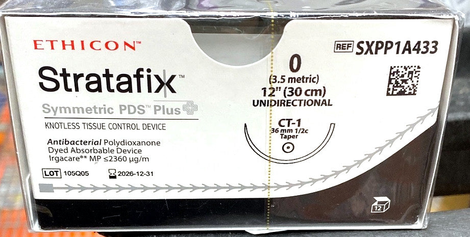 SXPP1A433 - ETHICON - Violet Antibacterial Polydioxanone, Knotless Tissue Control Device, (BX/1)