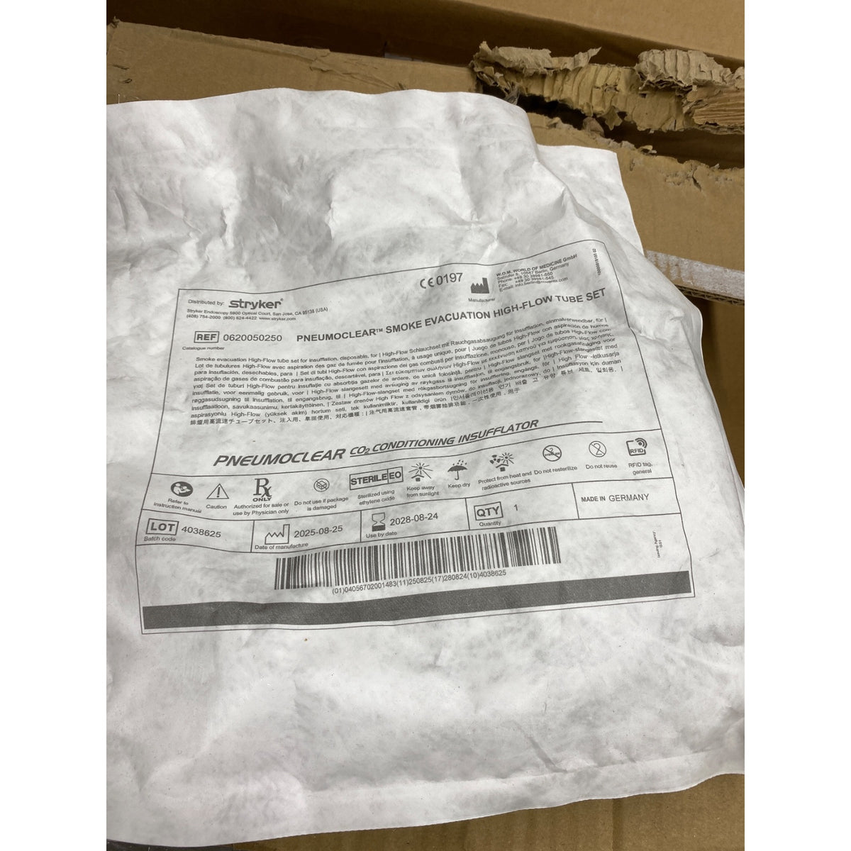 620050250 - STRYKER - SMOKE EVACUATION HIGH-FLOW TUBE SET, (EA/1)