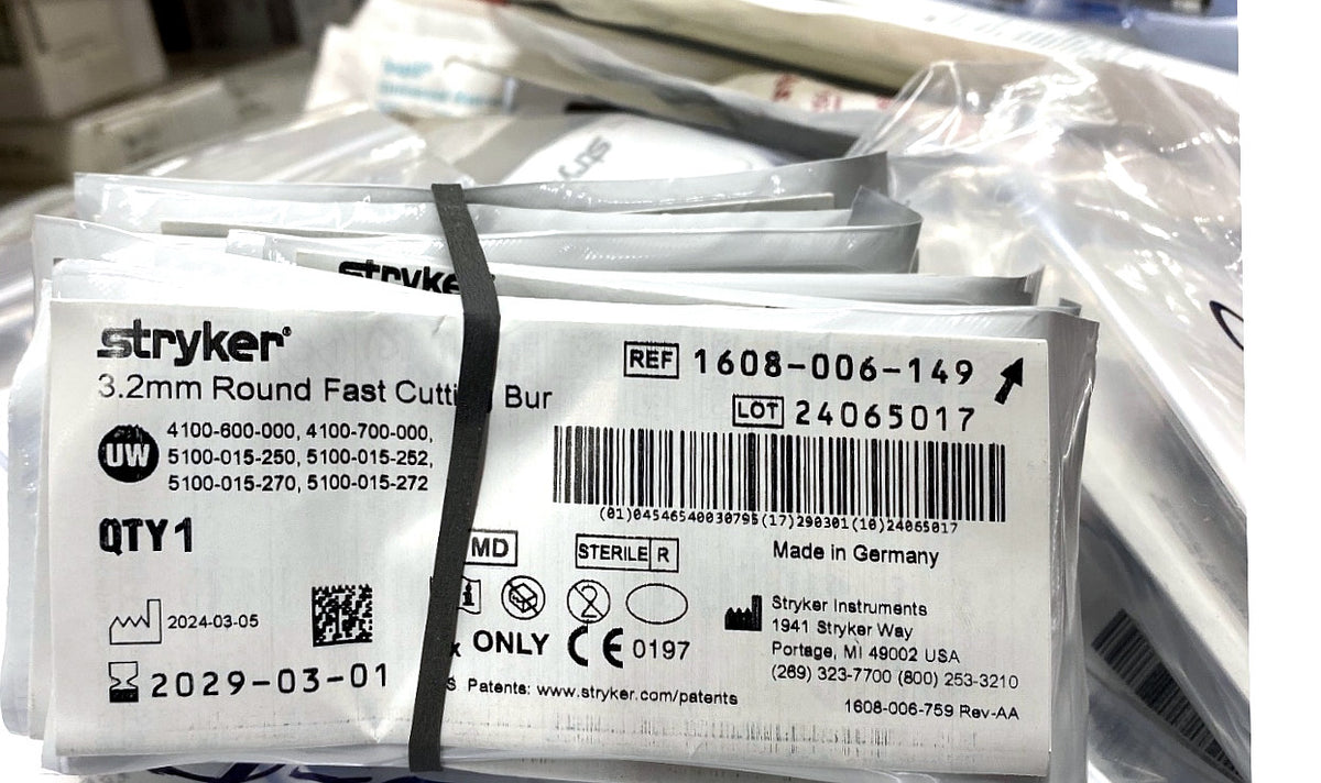1608-006-149 - STRYKER - 3.2mm Round Fast Cutting Bur, (EA/1)